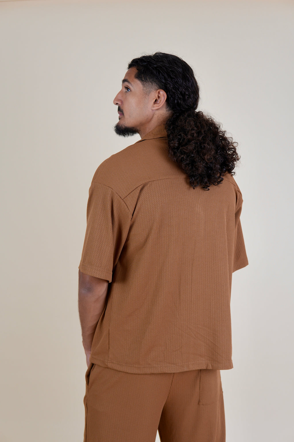 Men's Brown Rivieria Relaxed Open Shirt
