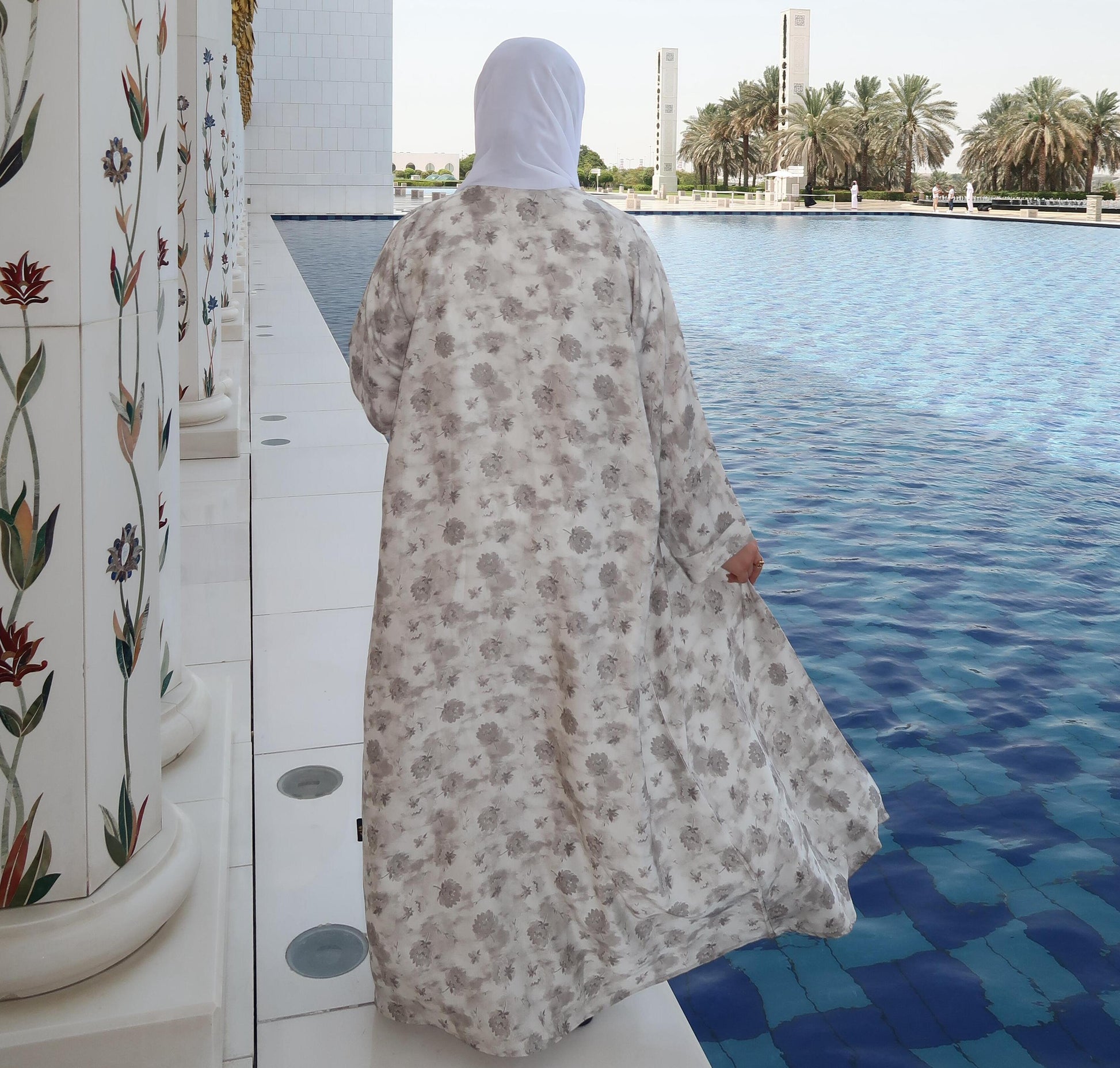 Pearl Mist Abaya + Hijab