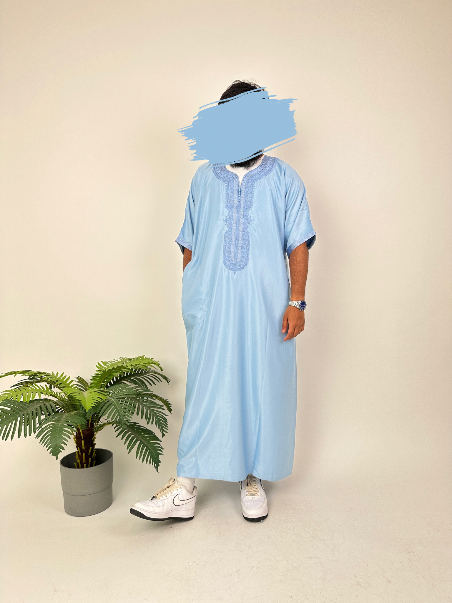 Classic Moroccan Baby Blue Thobe