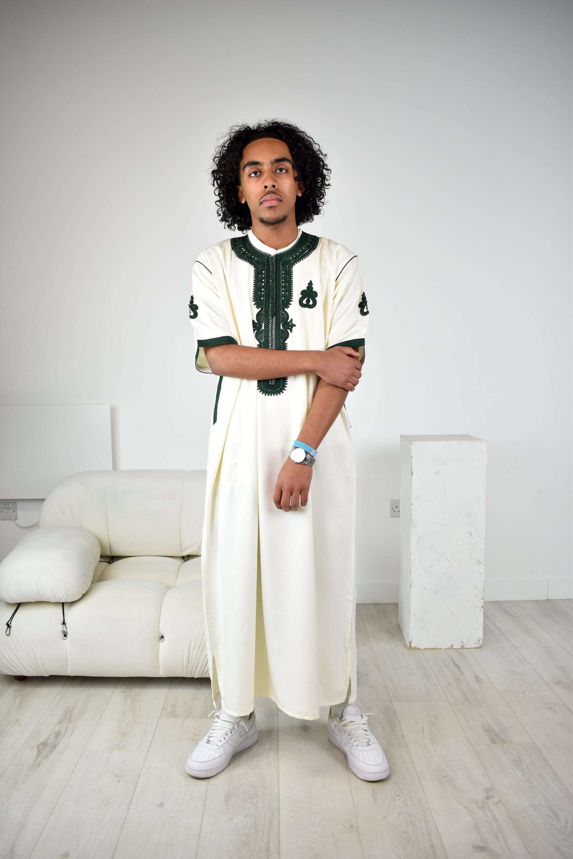 White & Green Zip