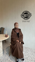Hoodaya Mahagony Brown Winter Abaya - PRE ORDER