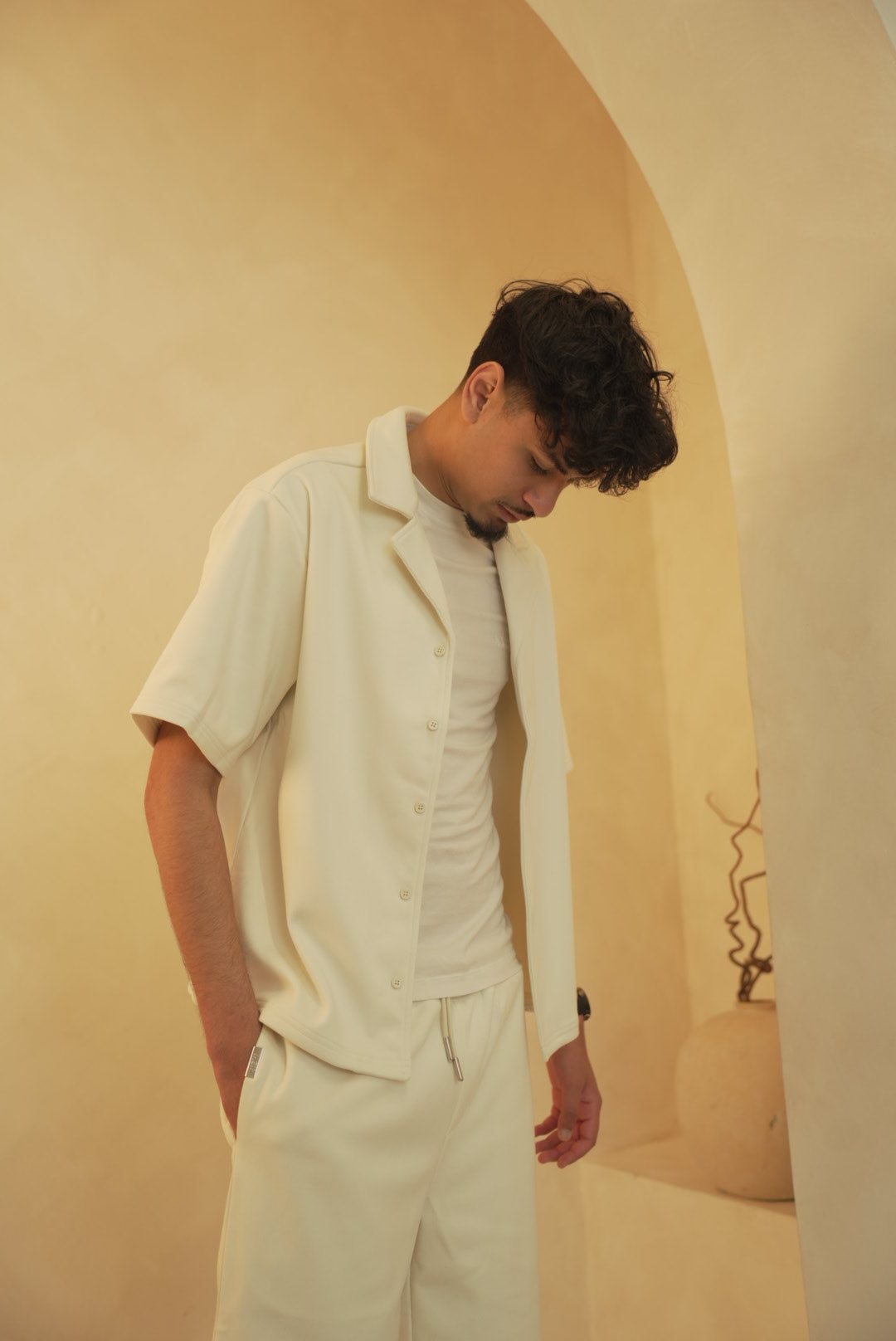 Relaxed Corduroy Top in White