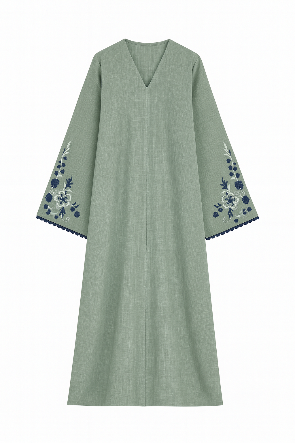 Sage Green Linen Abaya + Hijab