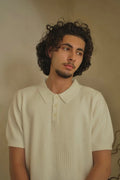 White Averno Heritage Polo – Relaxed Fit front view – From #1 Shop YAZIR – YAZIRCO