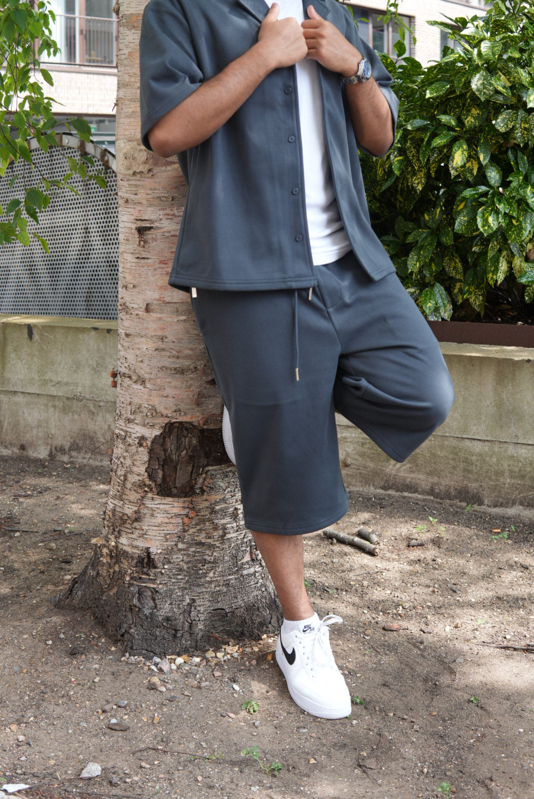 Relaxed Corduroy Shirt In Dark Grey