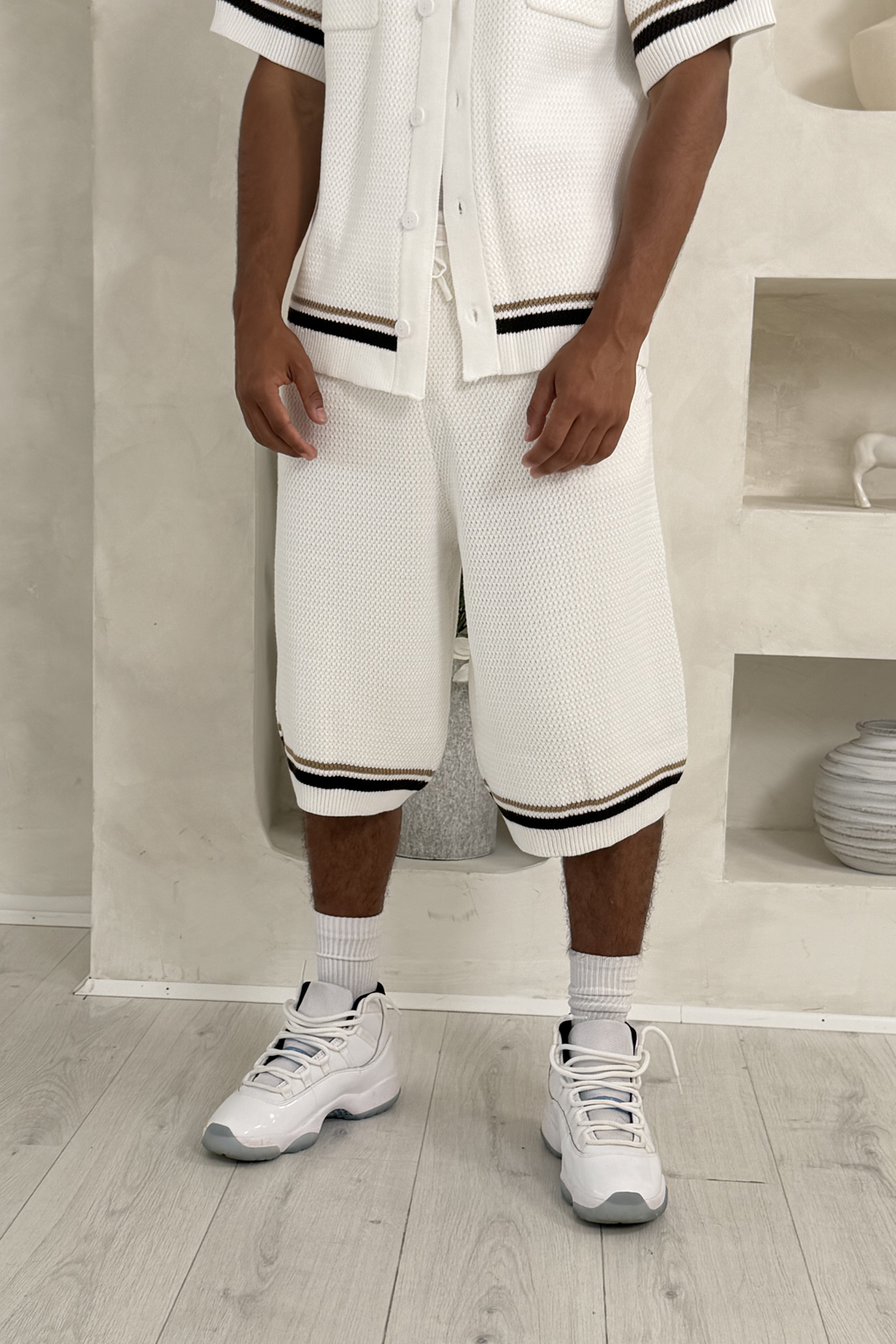 Crochet Knitted Shorts - White