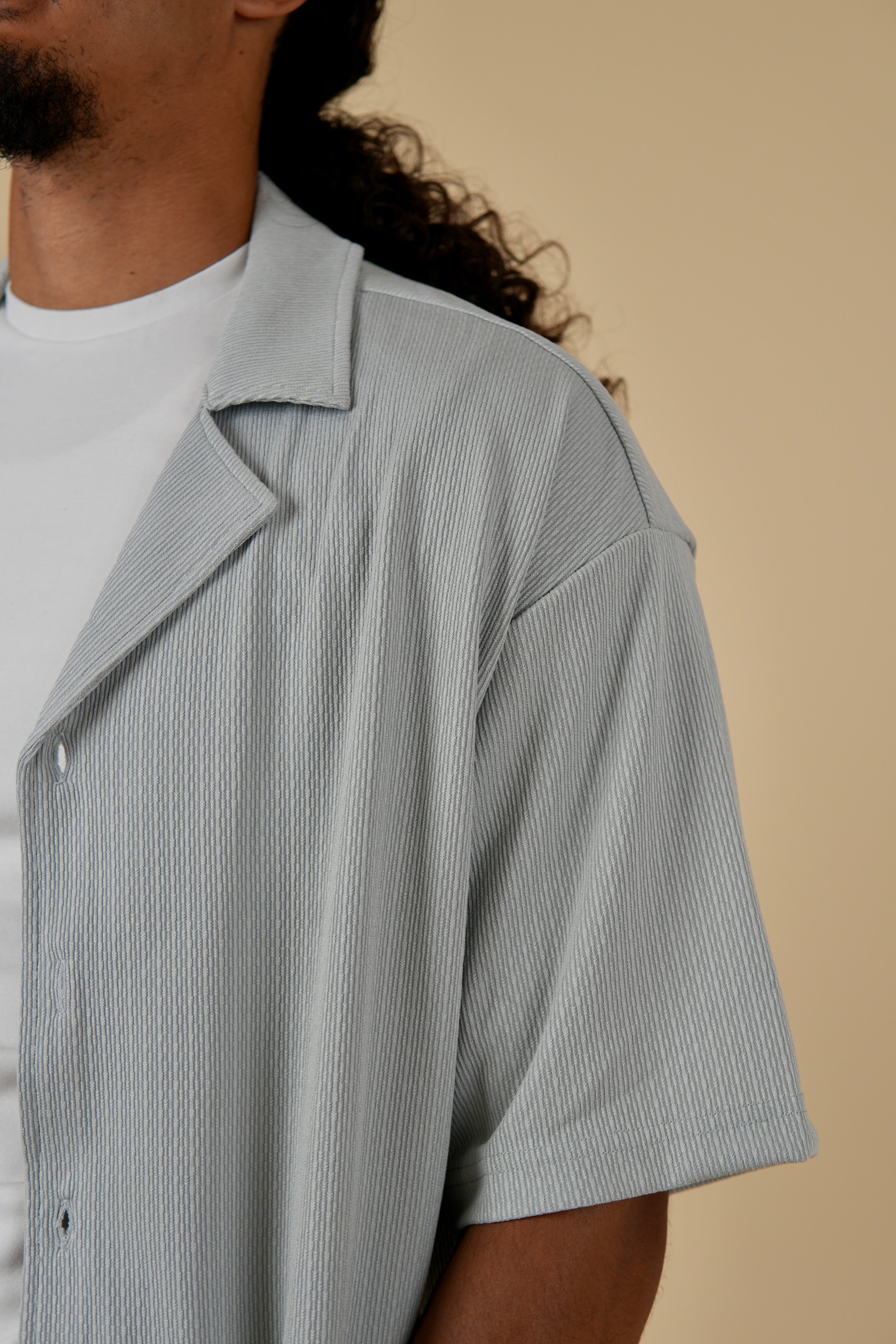 Men's Sage Green Rivieria Relaxed Open Shirt