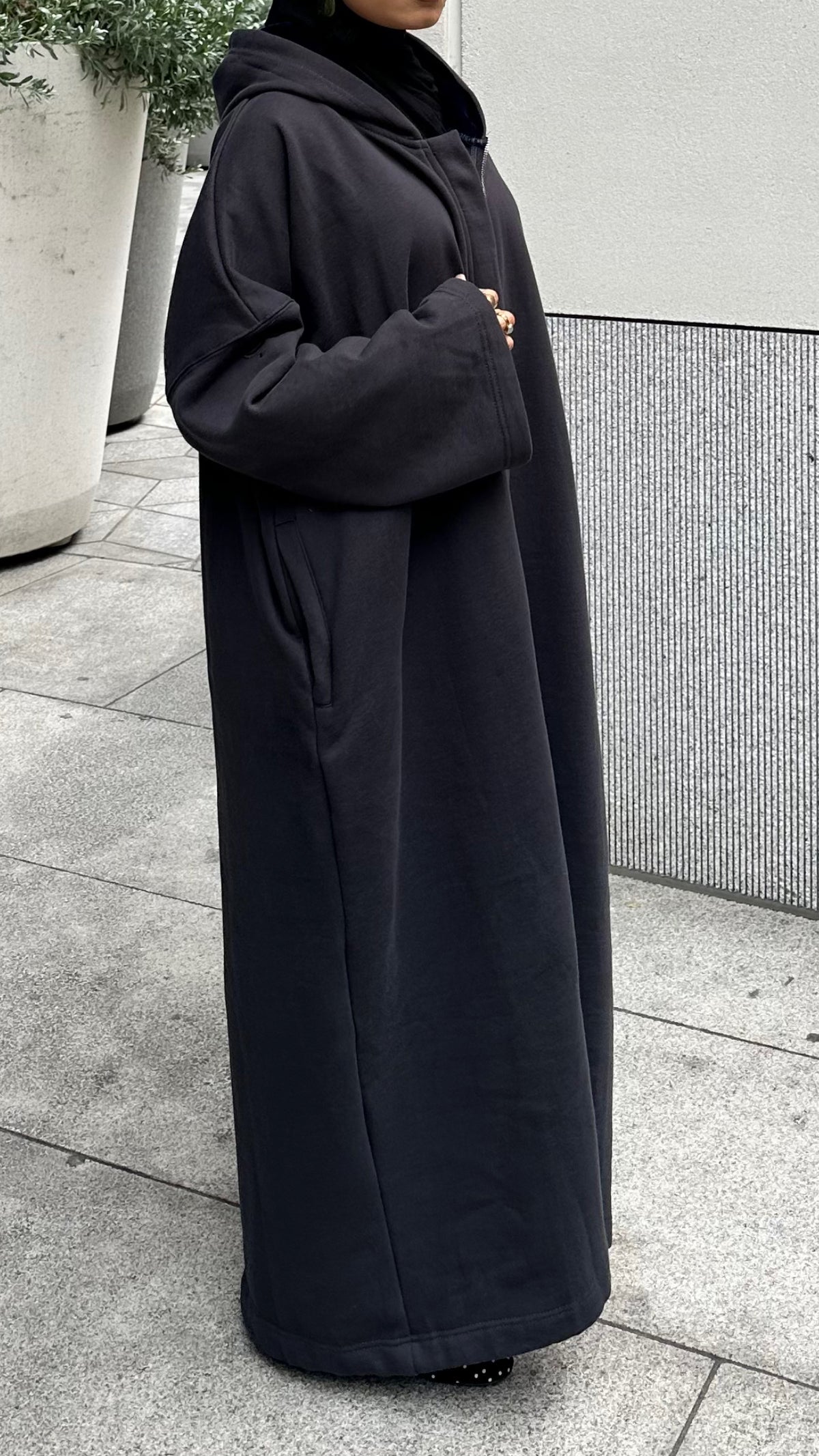 Hoodaya Night Black Winter Abaya
