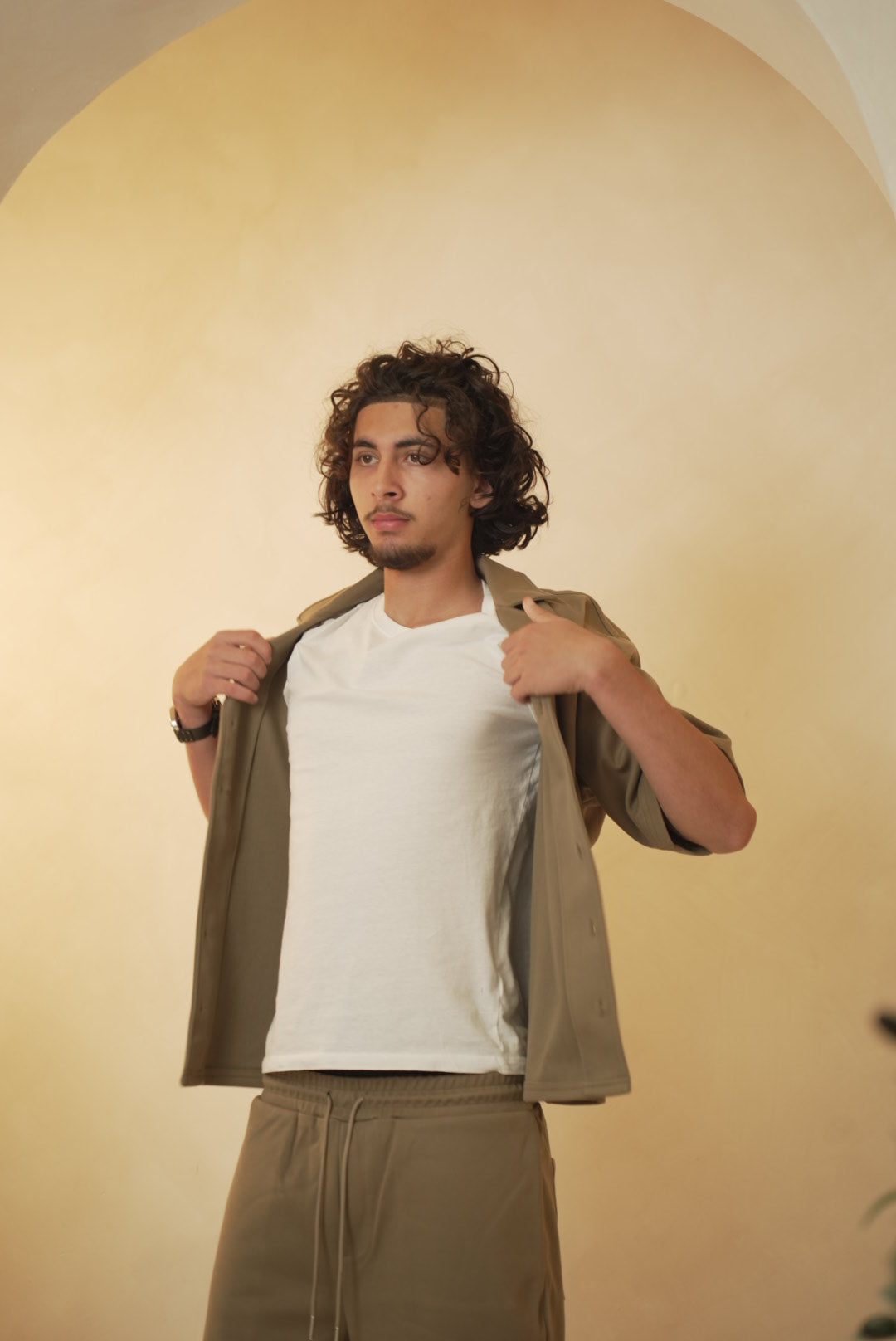 Relaxed Corduroy Set In Taupe