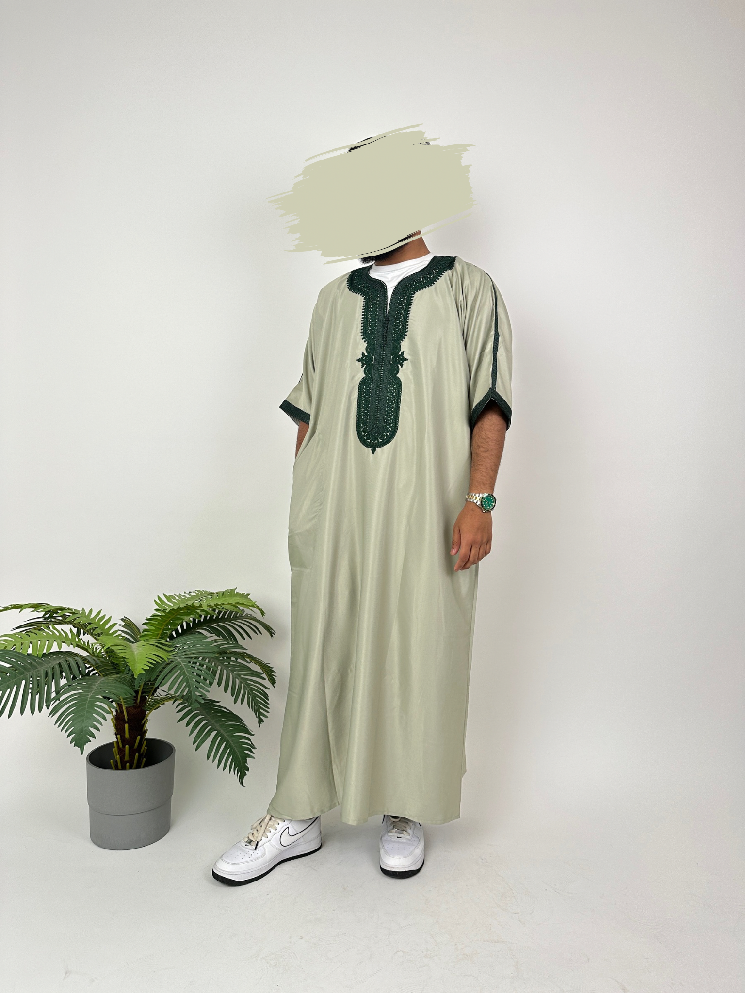 Classic Moroccan Olive Green Thobe