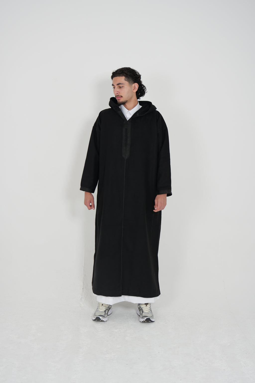 Black Moroccan Winter Djellaba Thobe - YAZIR