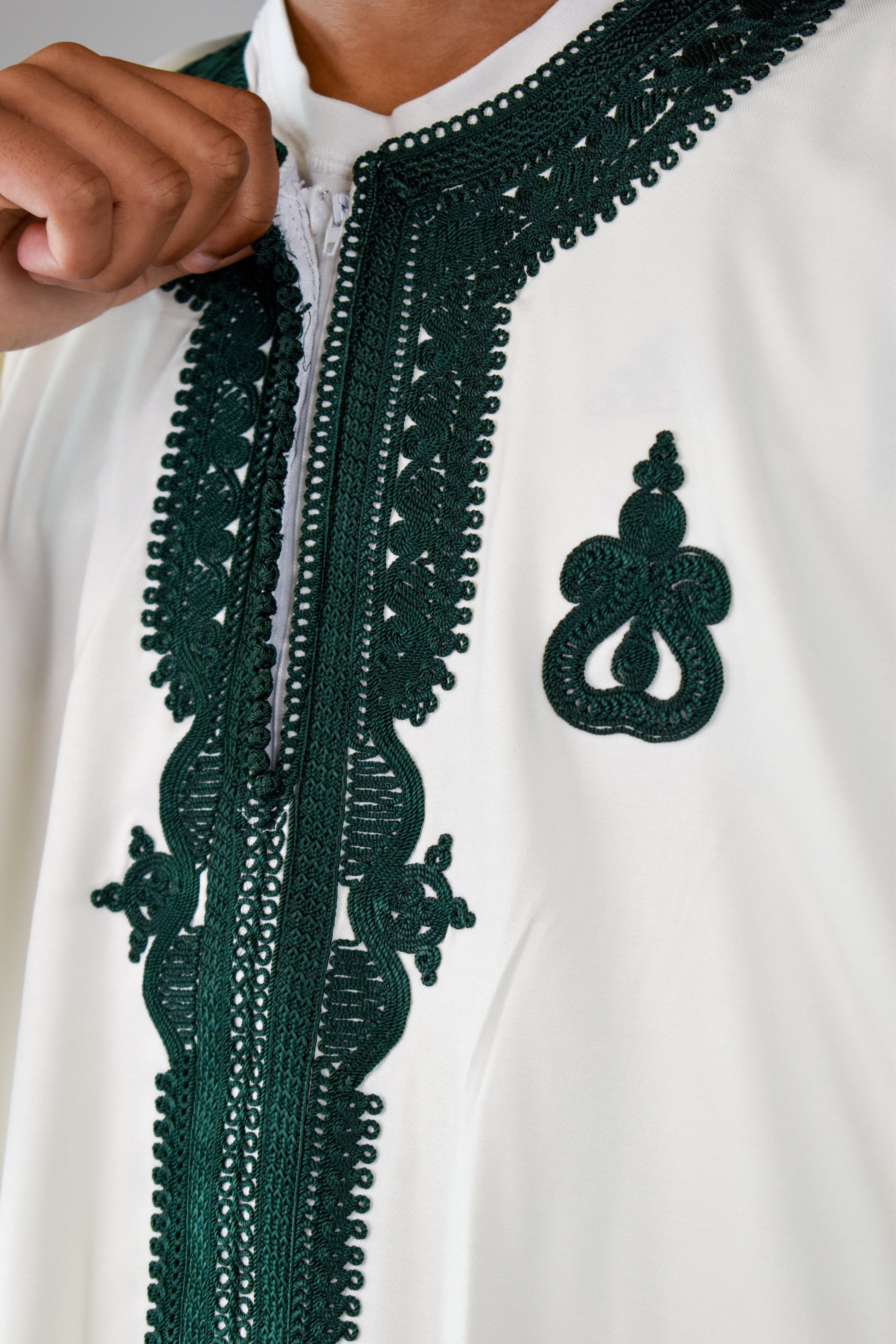 White & Green Zip