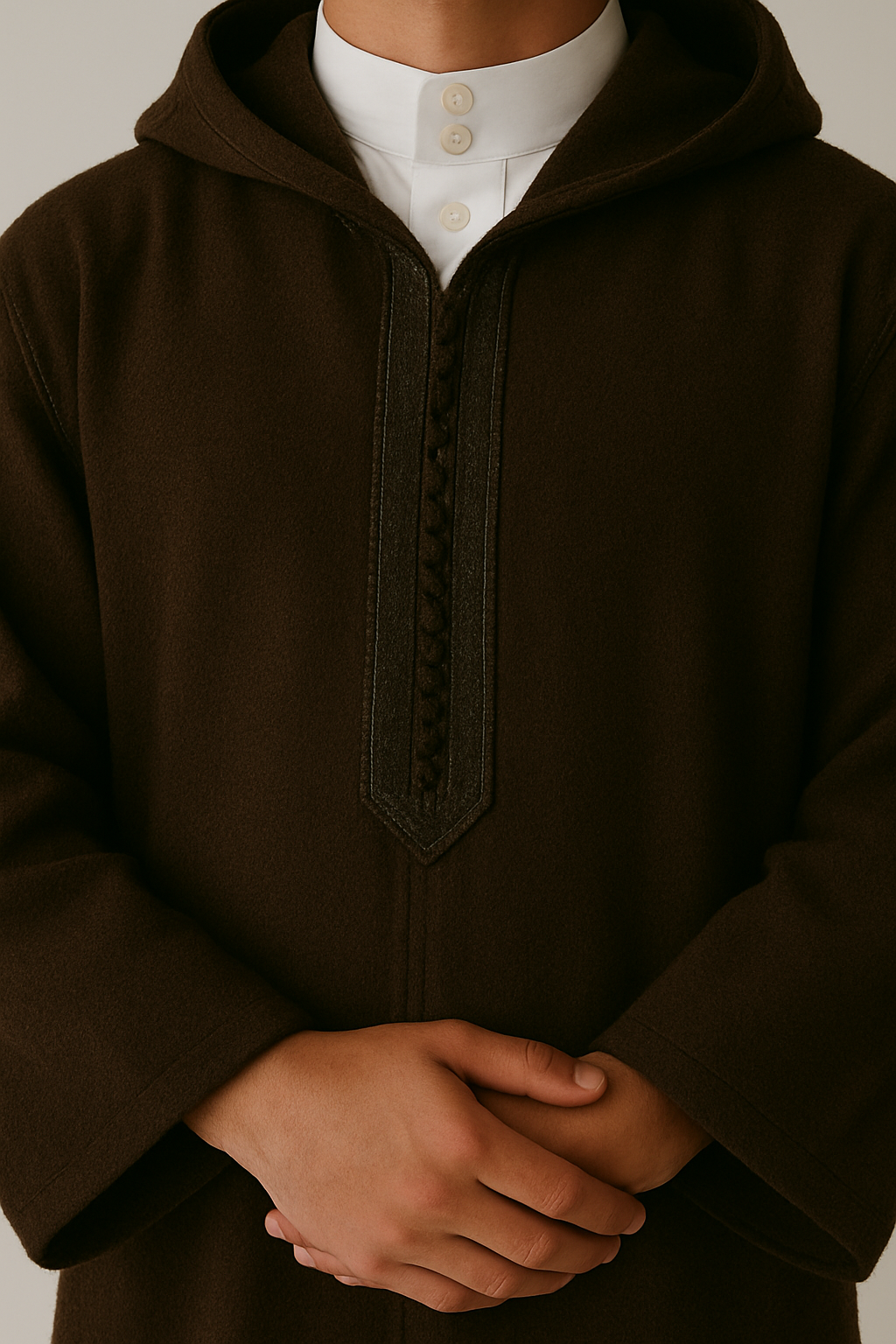 Men’s Deep Burgandy Moroccan Djellaba – Traditional Hooded Thobe