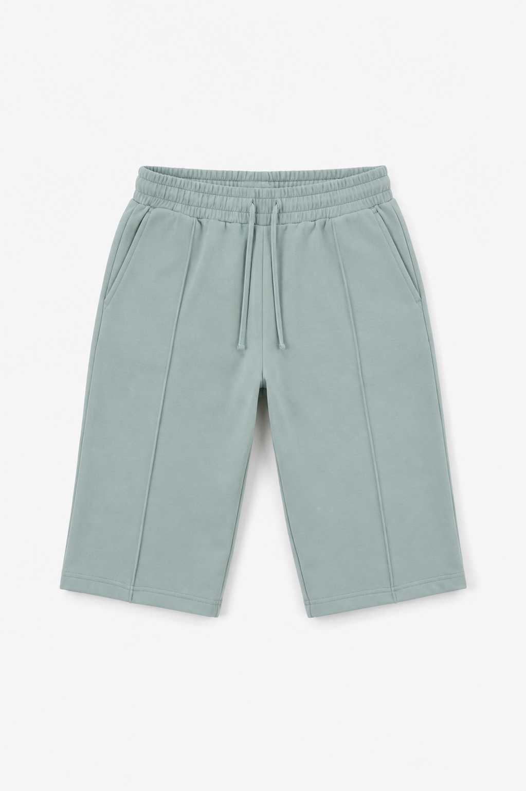 Men's Luxe Sage Green Knee Length Shorts