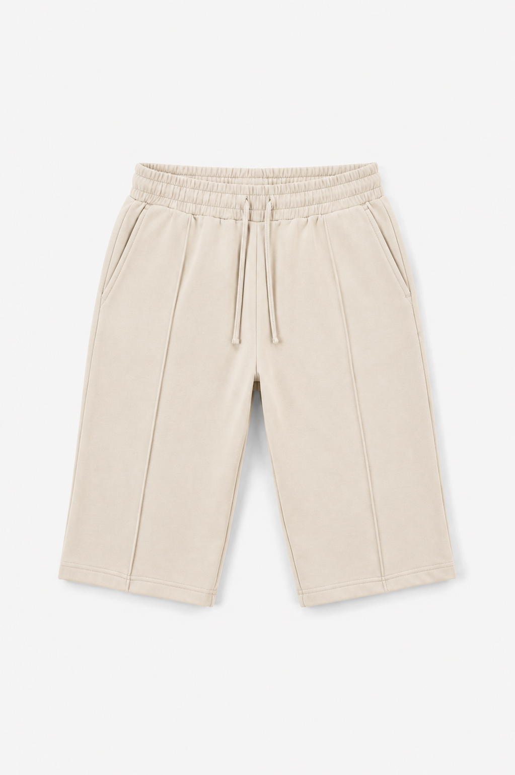 Men's Luxe Cream Knee Length Shorts