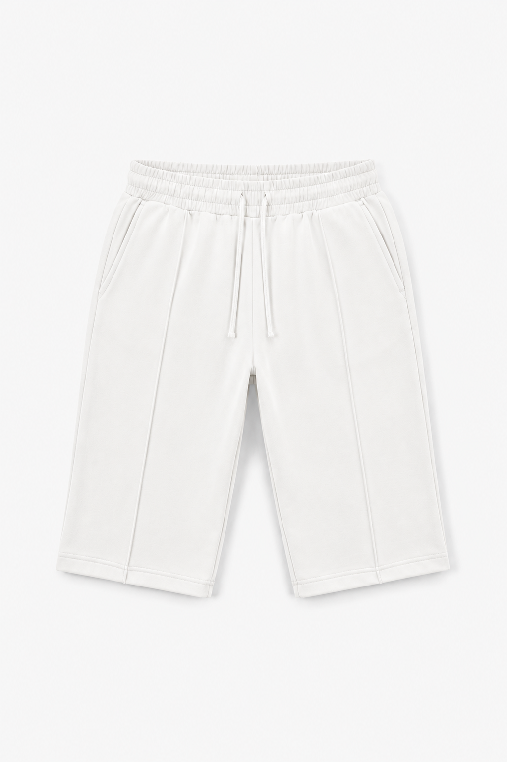 Men's Luxe White Knee Length Shorts