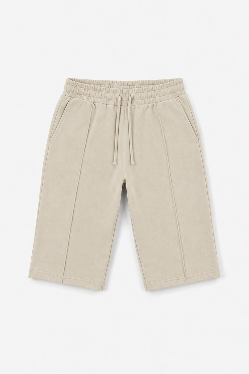 Men's Luxe Beige Knee Length Shorts