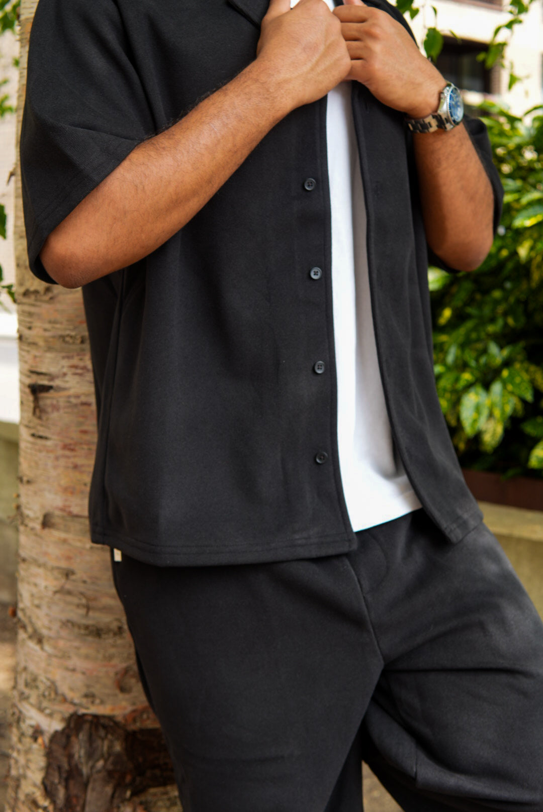 Relaxed Corduroy Shirt In Black