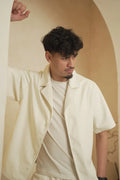 Relaxed Corduroy Top in White front view – From #1 Shop YAZIR – YAZIRCO