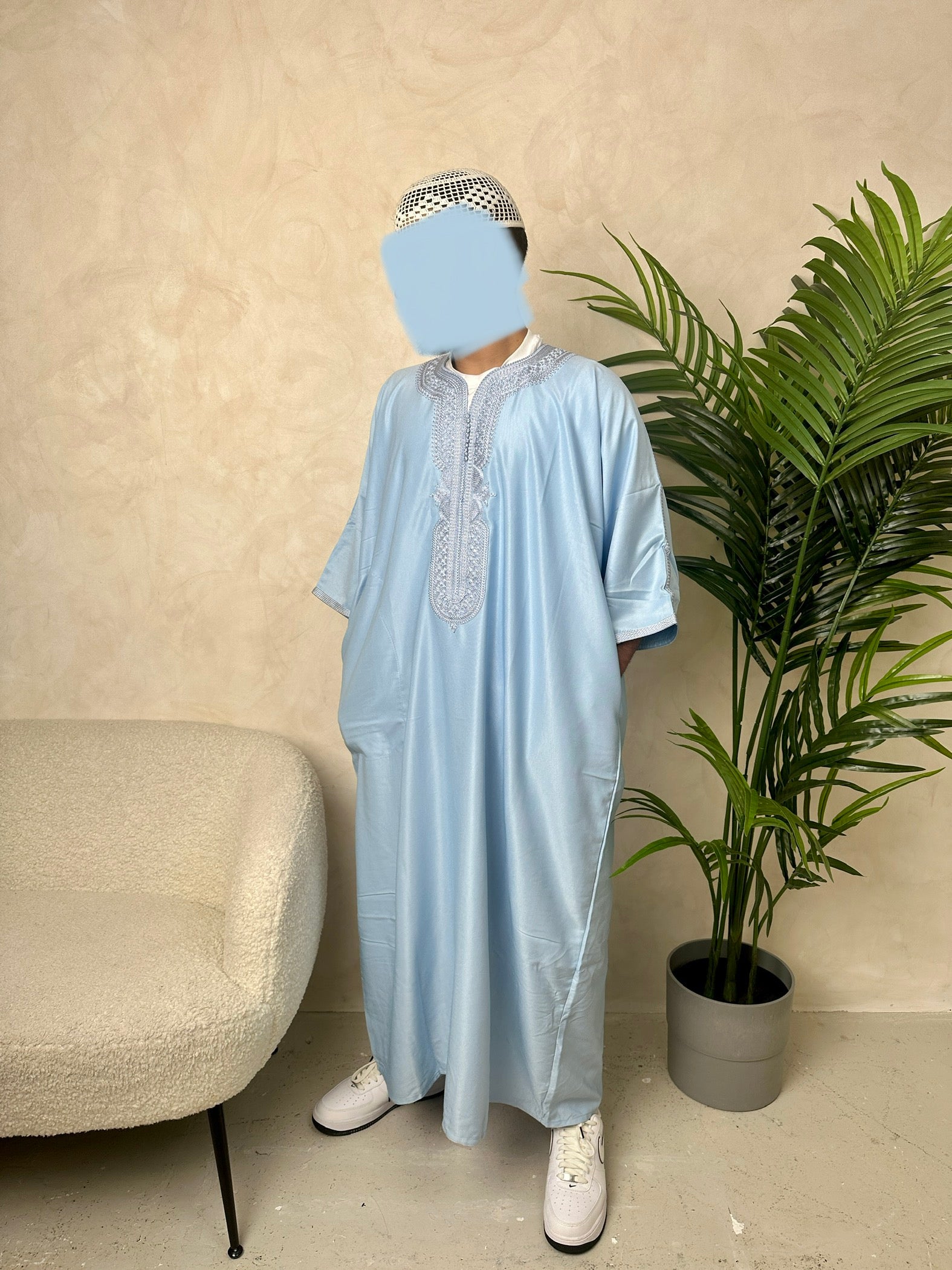 Baby Blue Moroccan Thobe