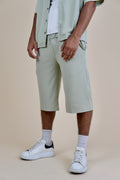 Men's Sage Green Rivieria Knee-Length Shorts front view – From #1 Shop YAZIR – YAZIRCO