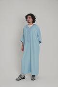 Light Blue Moroccan Gandoura front view – From #1 Shop YAZIR – YAZIRCO