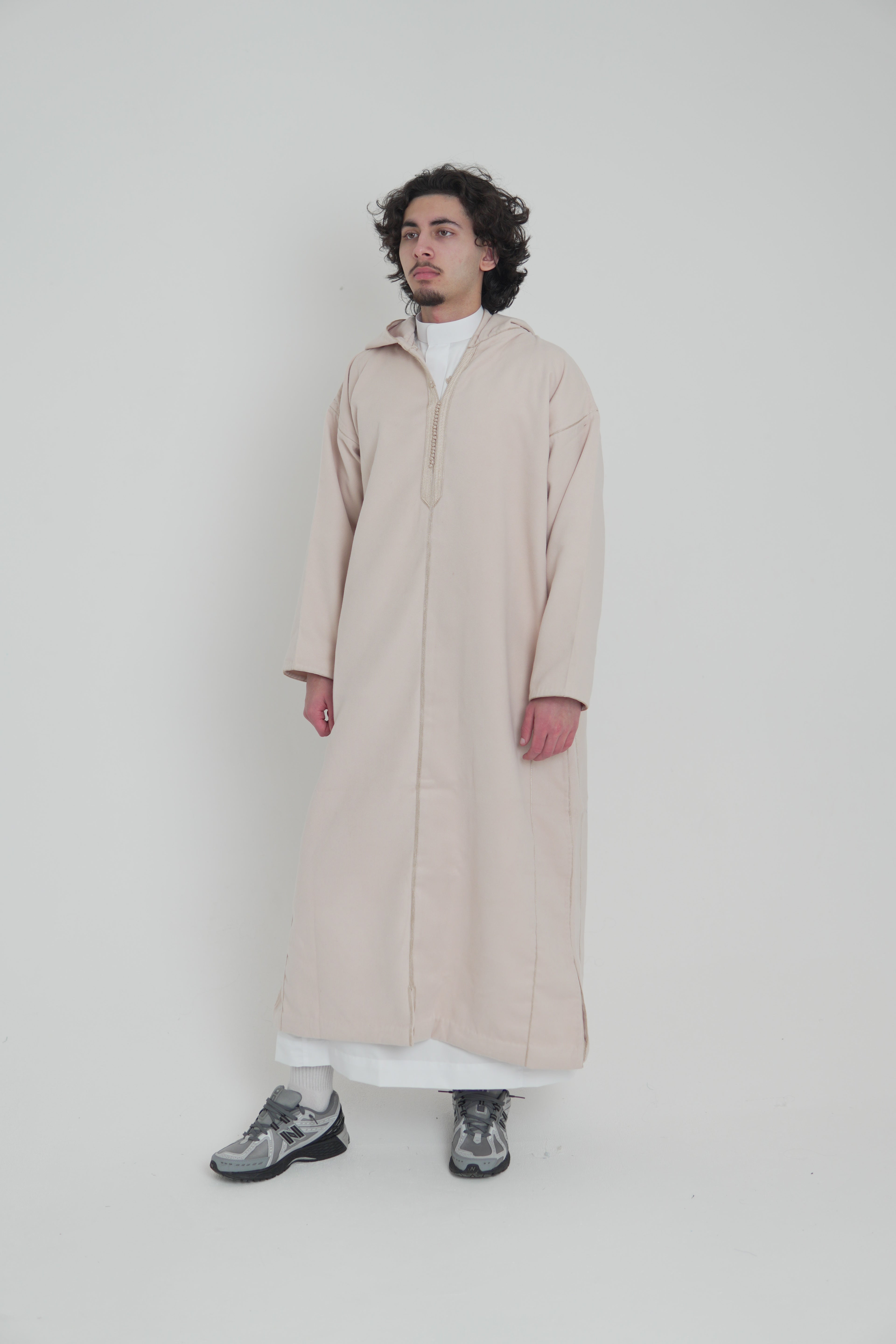 Men’s Cream Moroccan Djellaba – Traditional Hooded Thobe