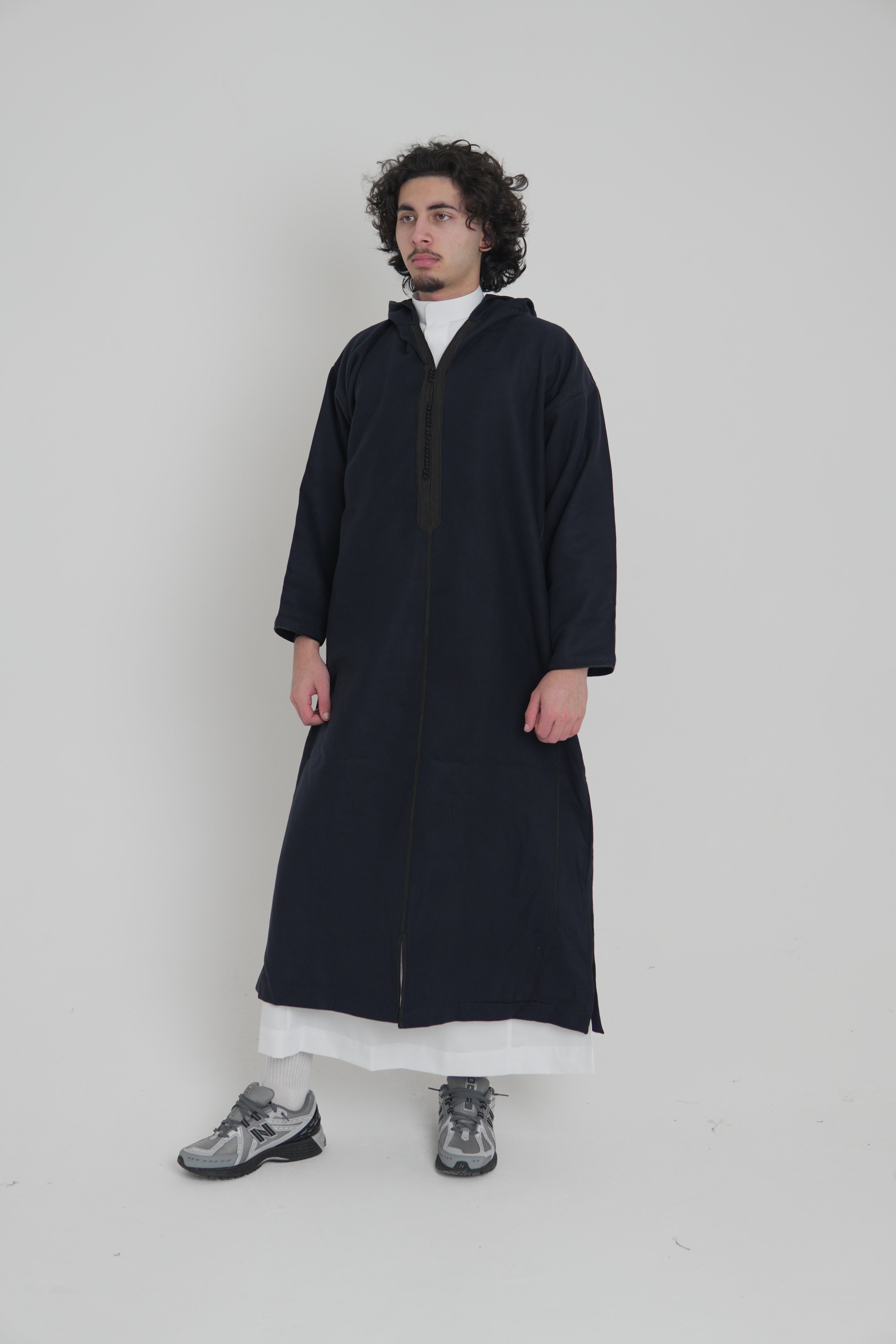 Men’s Navy Moroccan Djellaba – Traditional Hooded Thobe