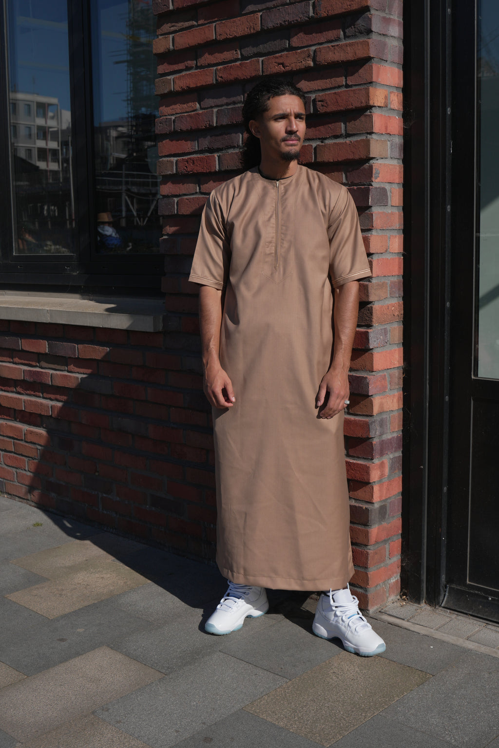 Premium Camel Emirati Half Sleeve Thobe