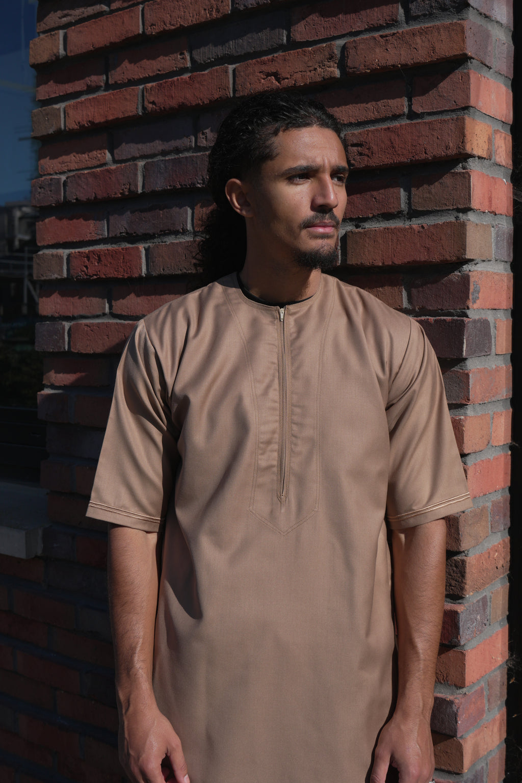Premium Camel Emirati Half Sleeve Thobe