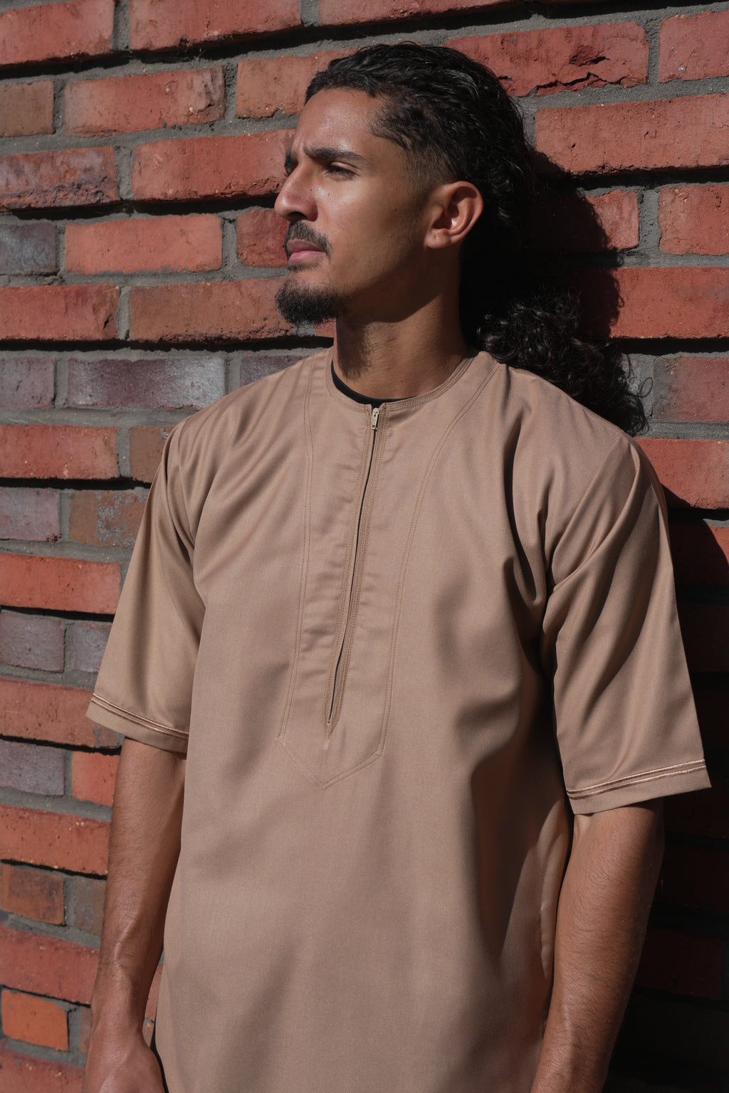 Premium Camel Emirati Half Sleeve Thobe