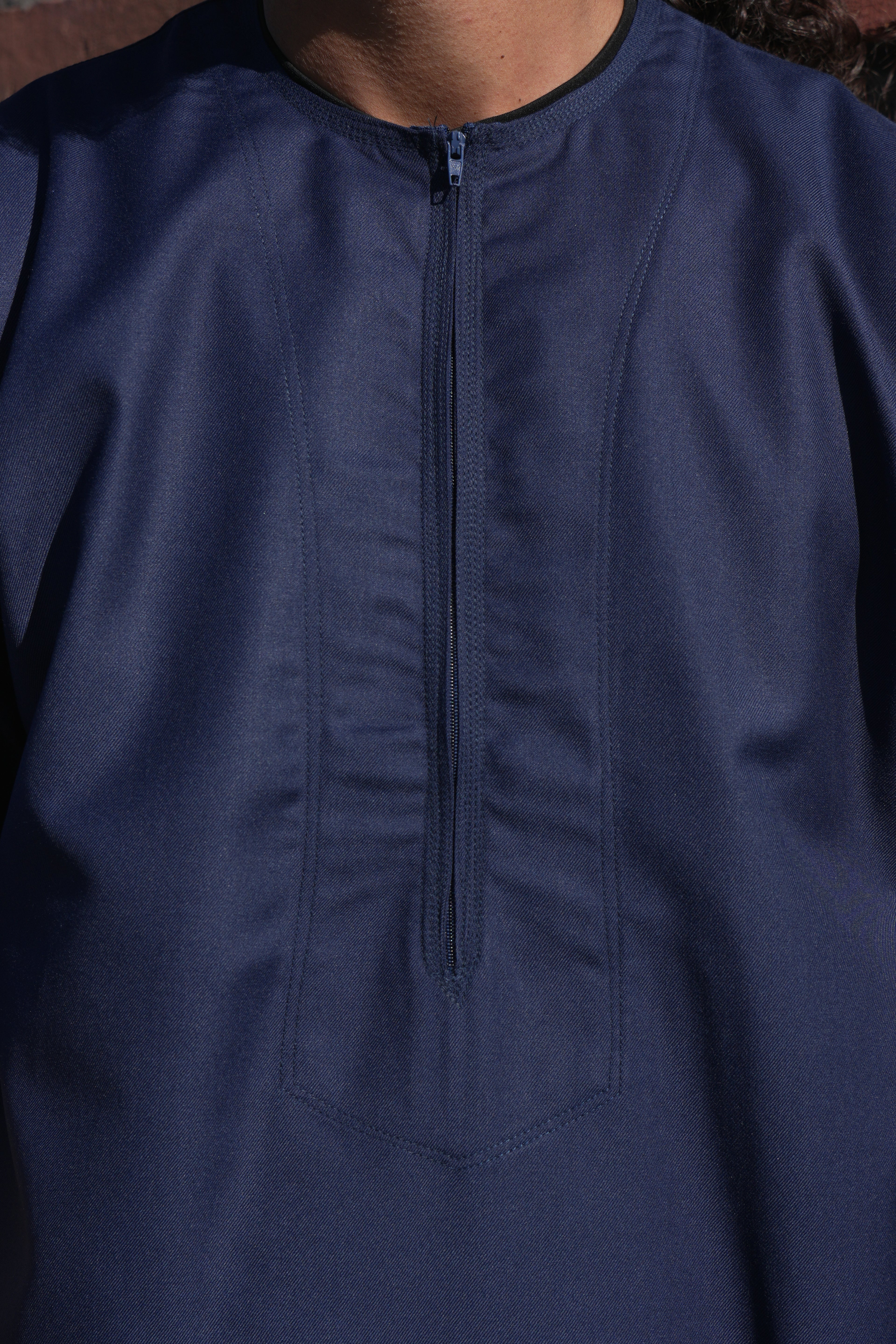 Premium Navy Emirati Half Sleeve Thobe