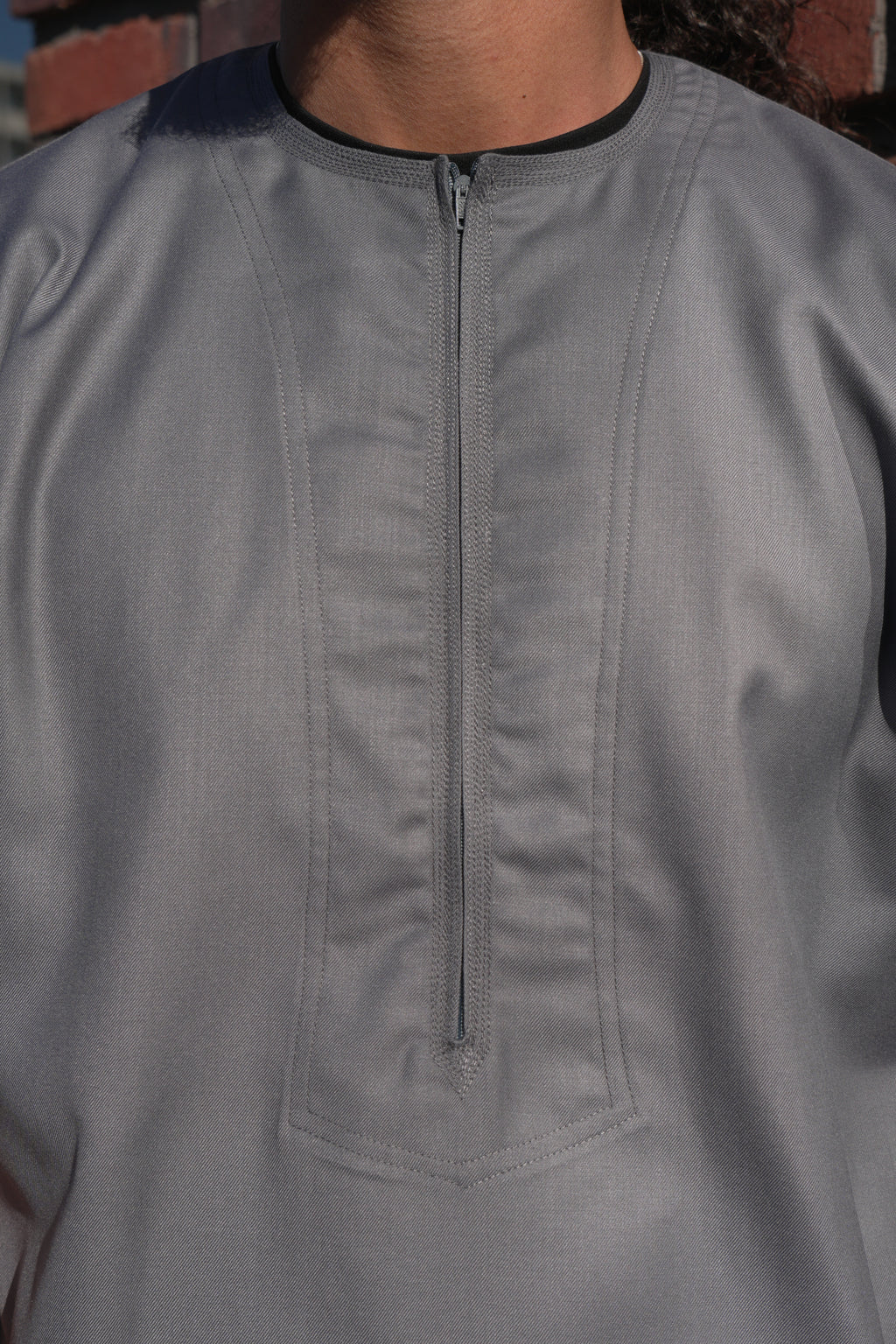 Premium Grey Emirati Half Sleeve Thobe