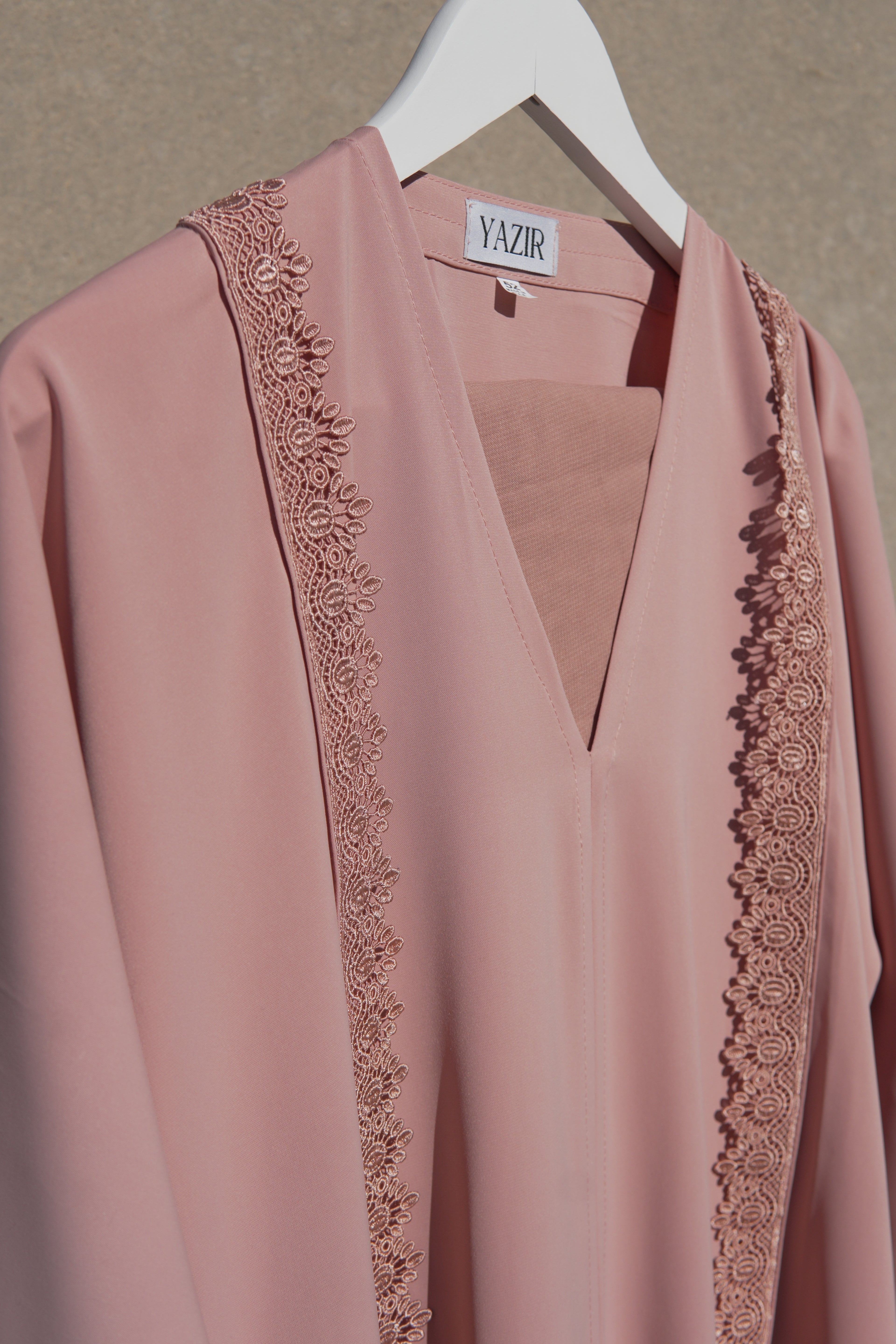 Velina Lace Abaya 2 Piece Set – Blush Pink Modest Abaya & Hijab
