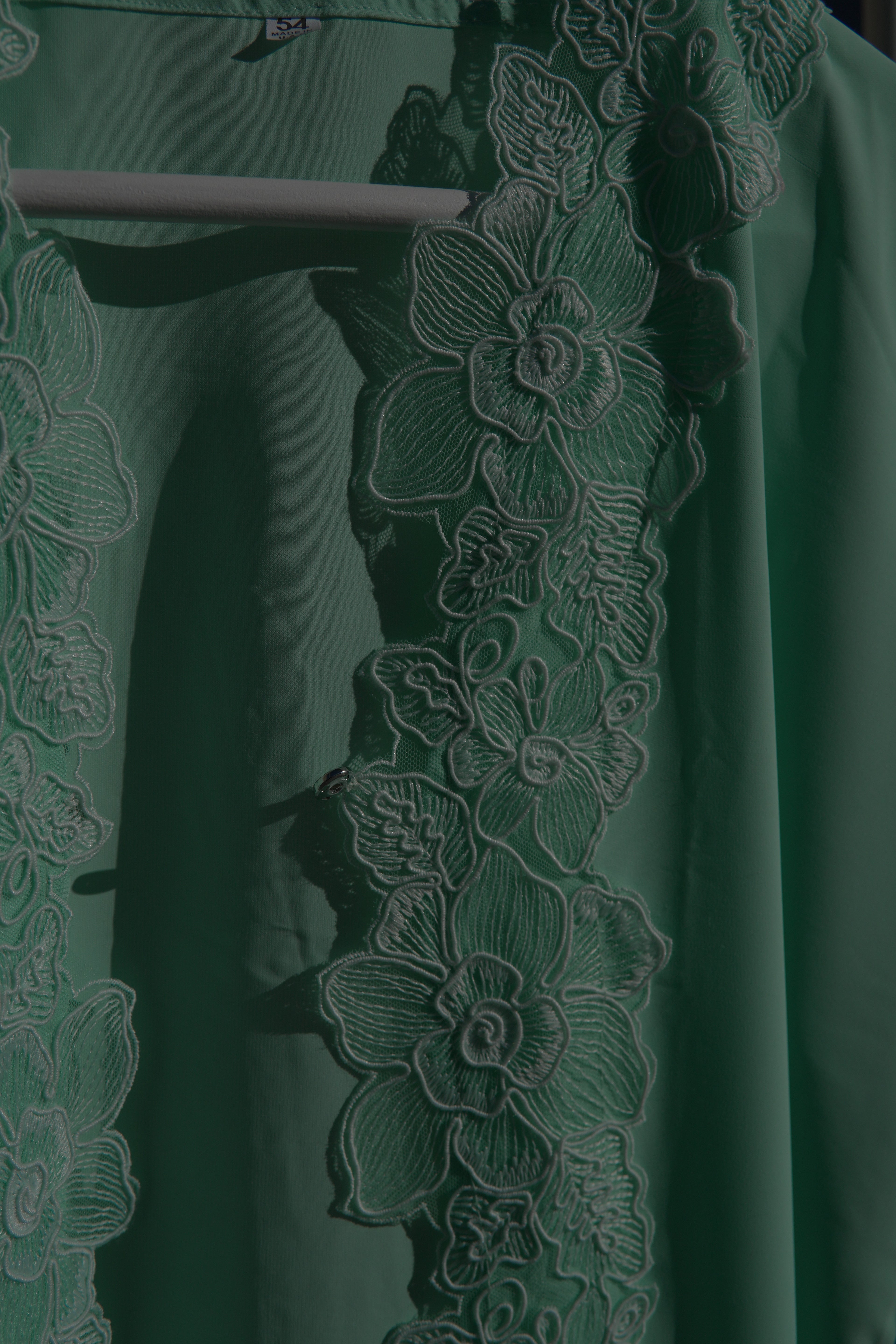 Ayla Floral Abaya 3 Piece Set – Teal Abaya with Hijab & Rope
