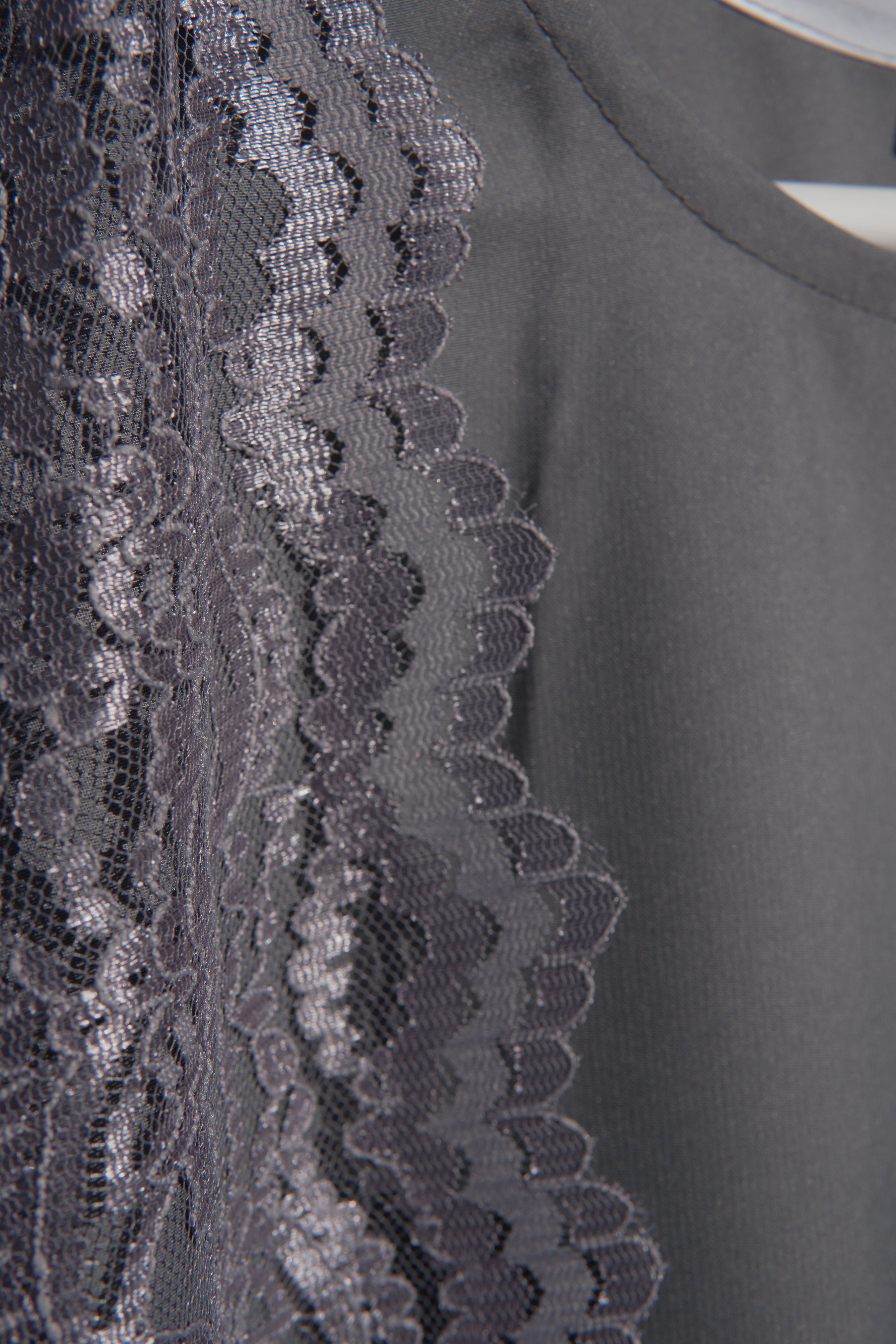 Varelle Netted Lace Abaya 4 Piece Set – Ash Grey Modest Abaya with Hijab, Slip Dress & Rope