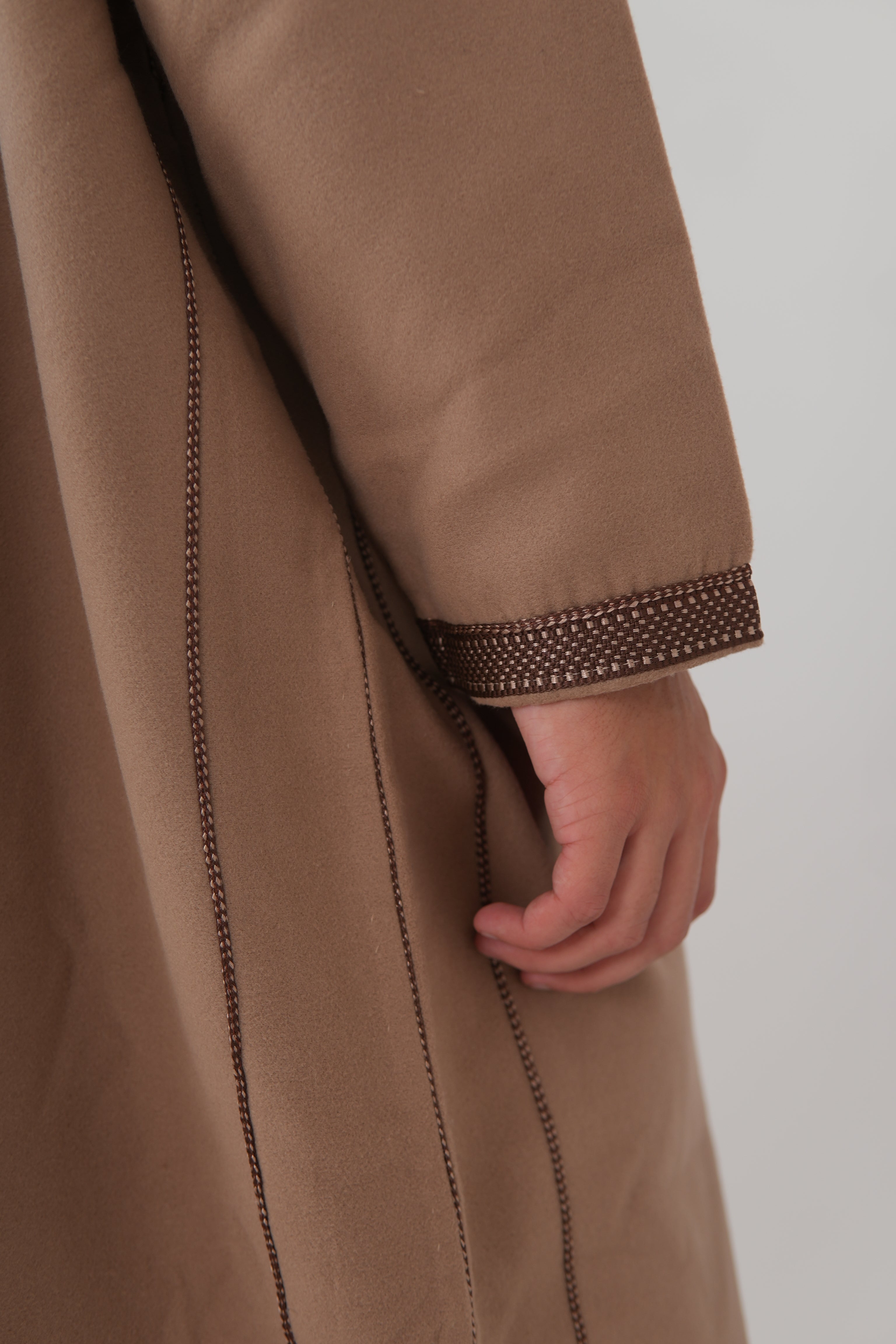 Men’s Beige Moroccan Djellaba – Traditional Hooded Thobe