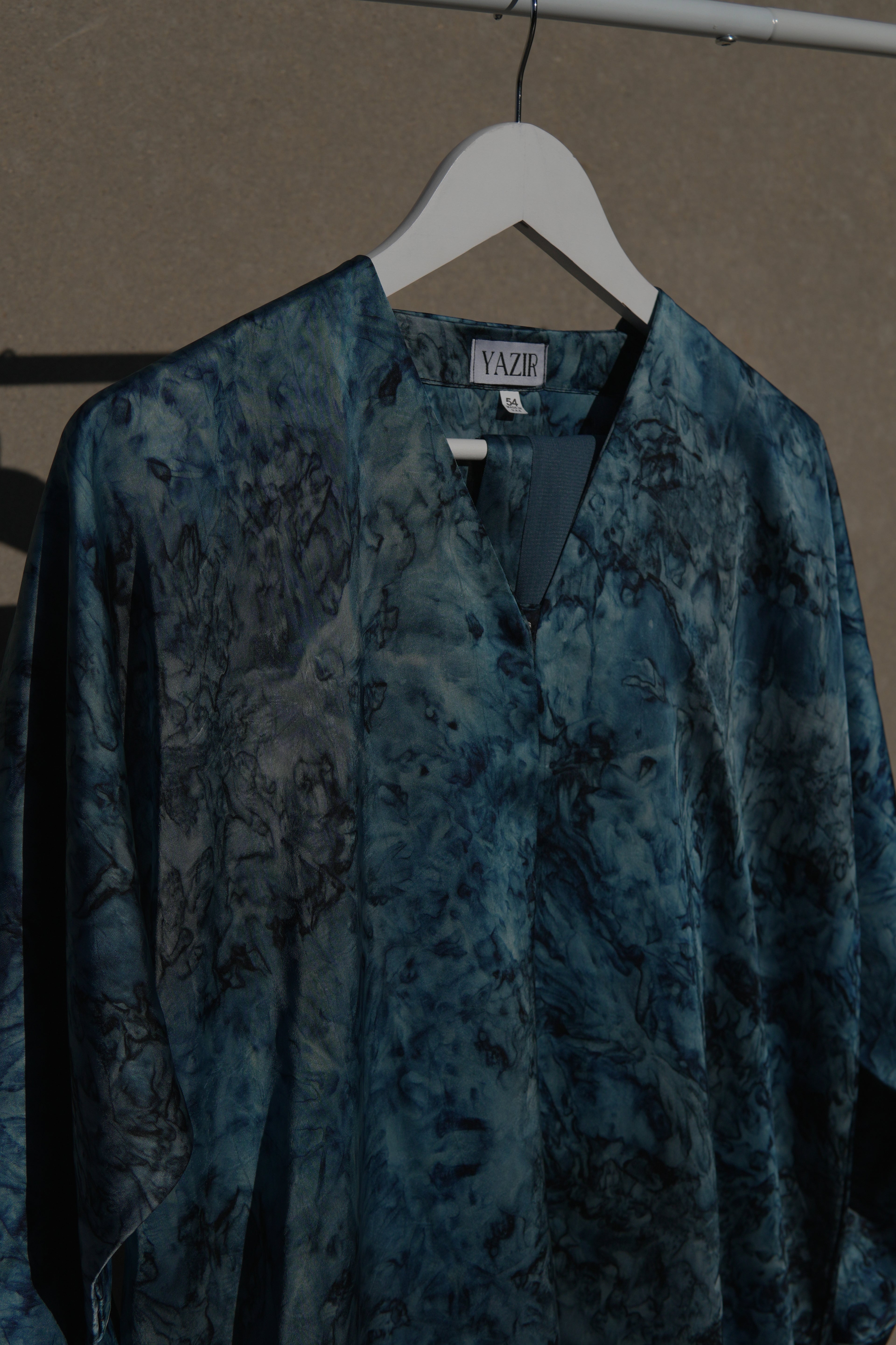 Avenra Printed Abaya 2 Piece Set – Teal Marble Modest Abaya with Hijab