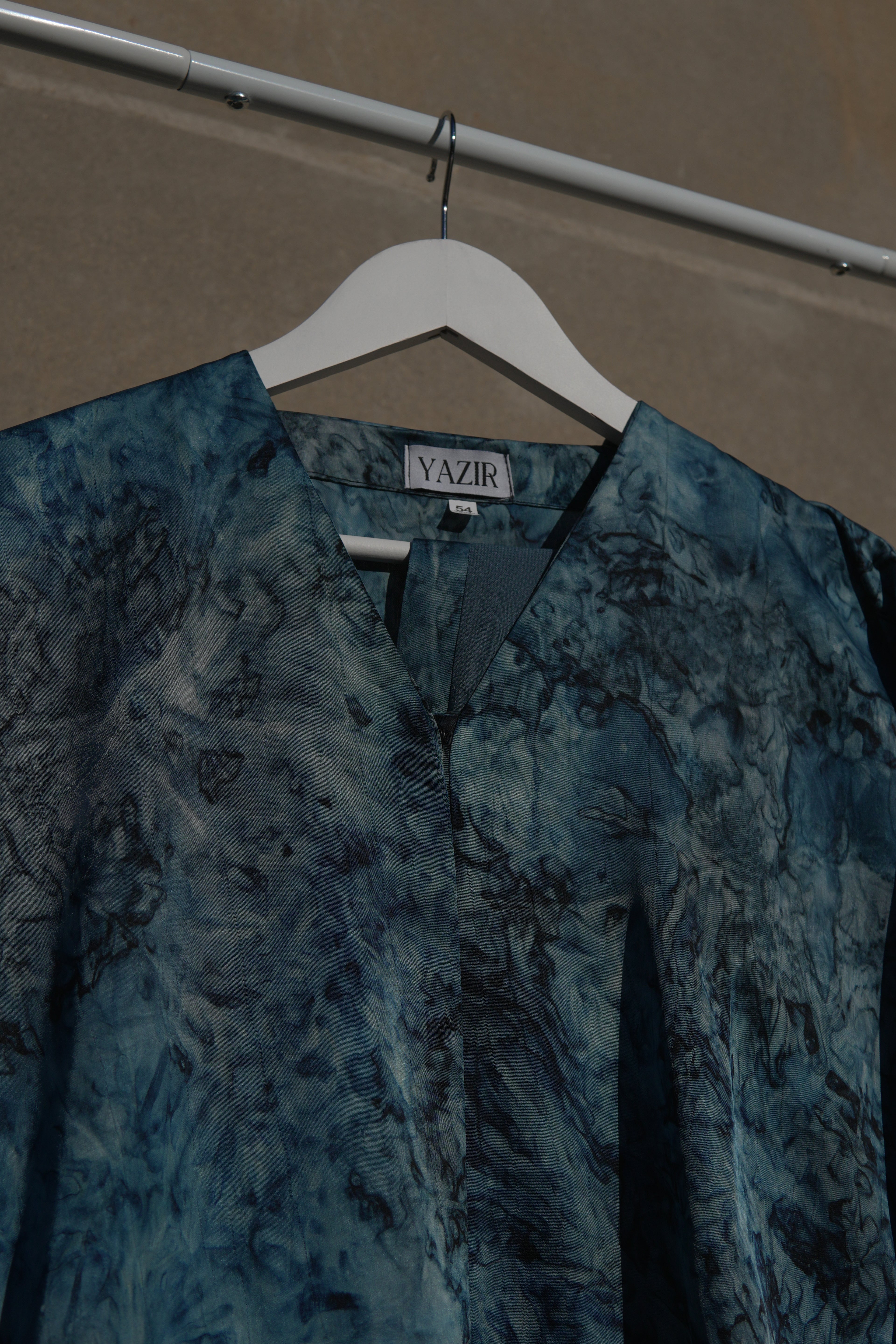 Avenra Printed Abaya 2 Piece Set – Teal Marble Modest Abaya with Hijab