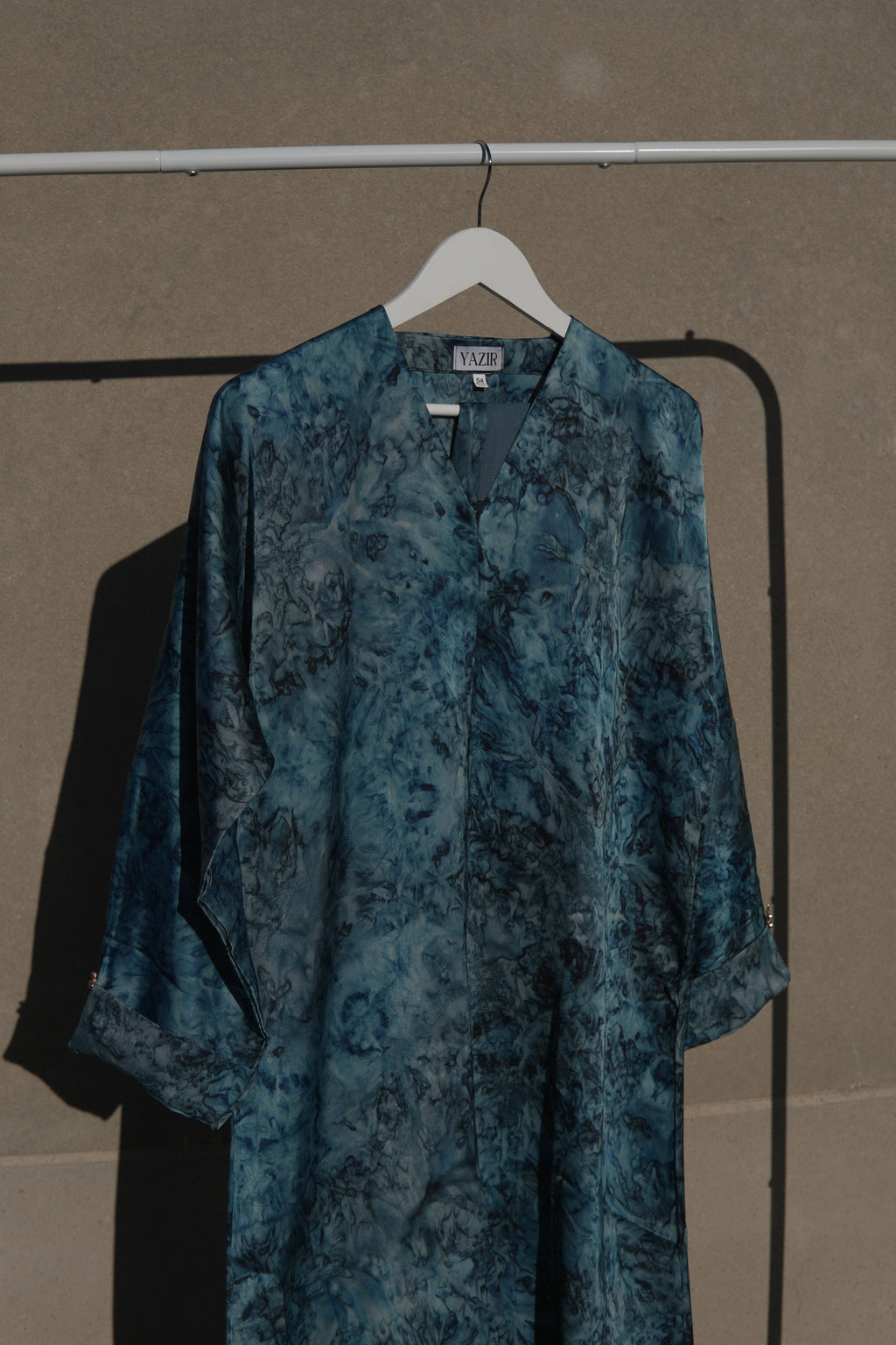 Avenra Printed Abaya 2 Piece Set – Teal Marble Modest Abaya with Hijab