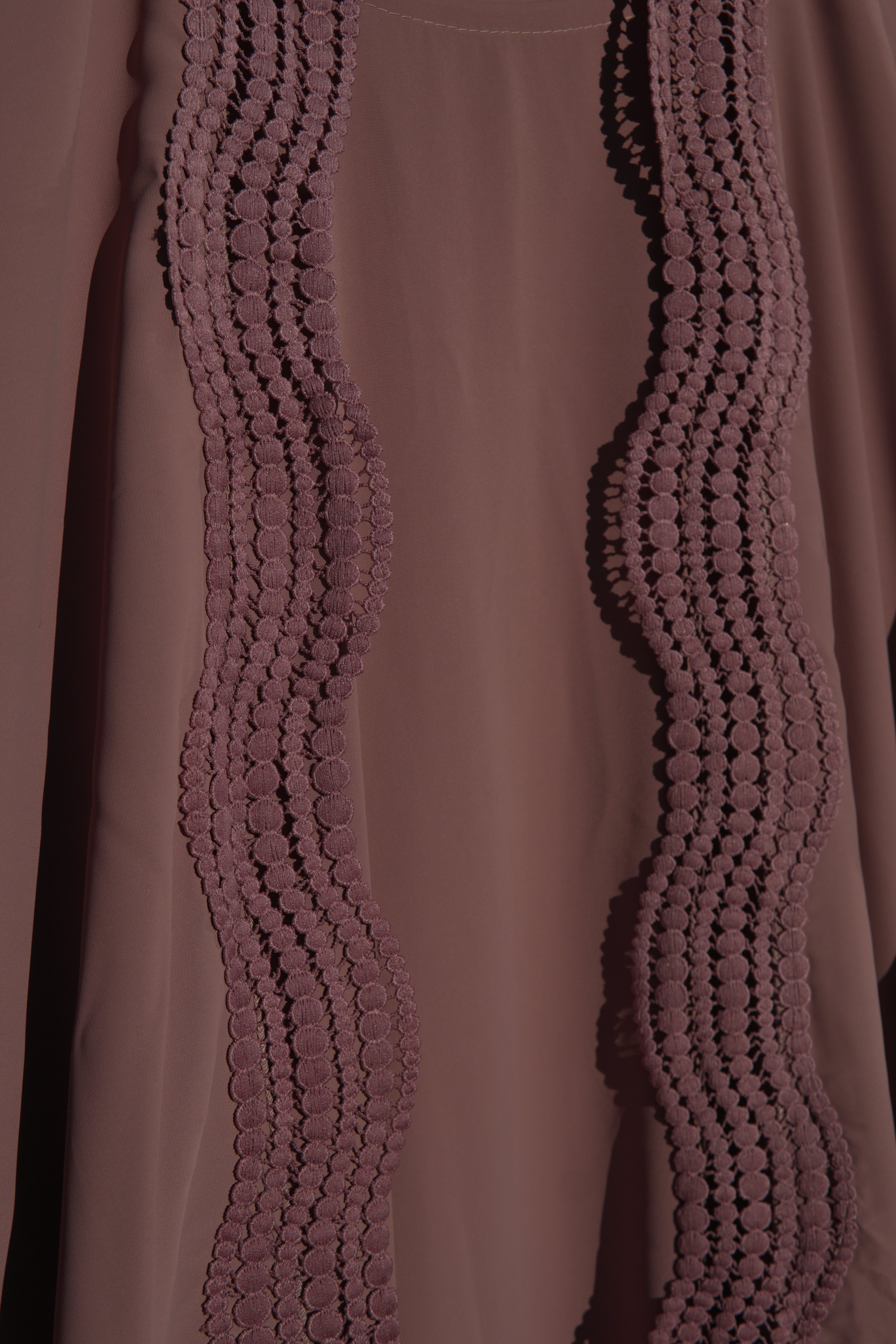 Zunaira Lace Abaya 4 Piece Set – Pink Abaya with Hijab, Slip Dress & Rope