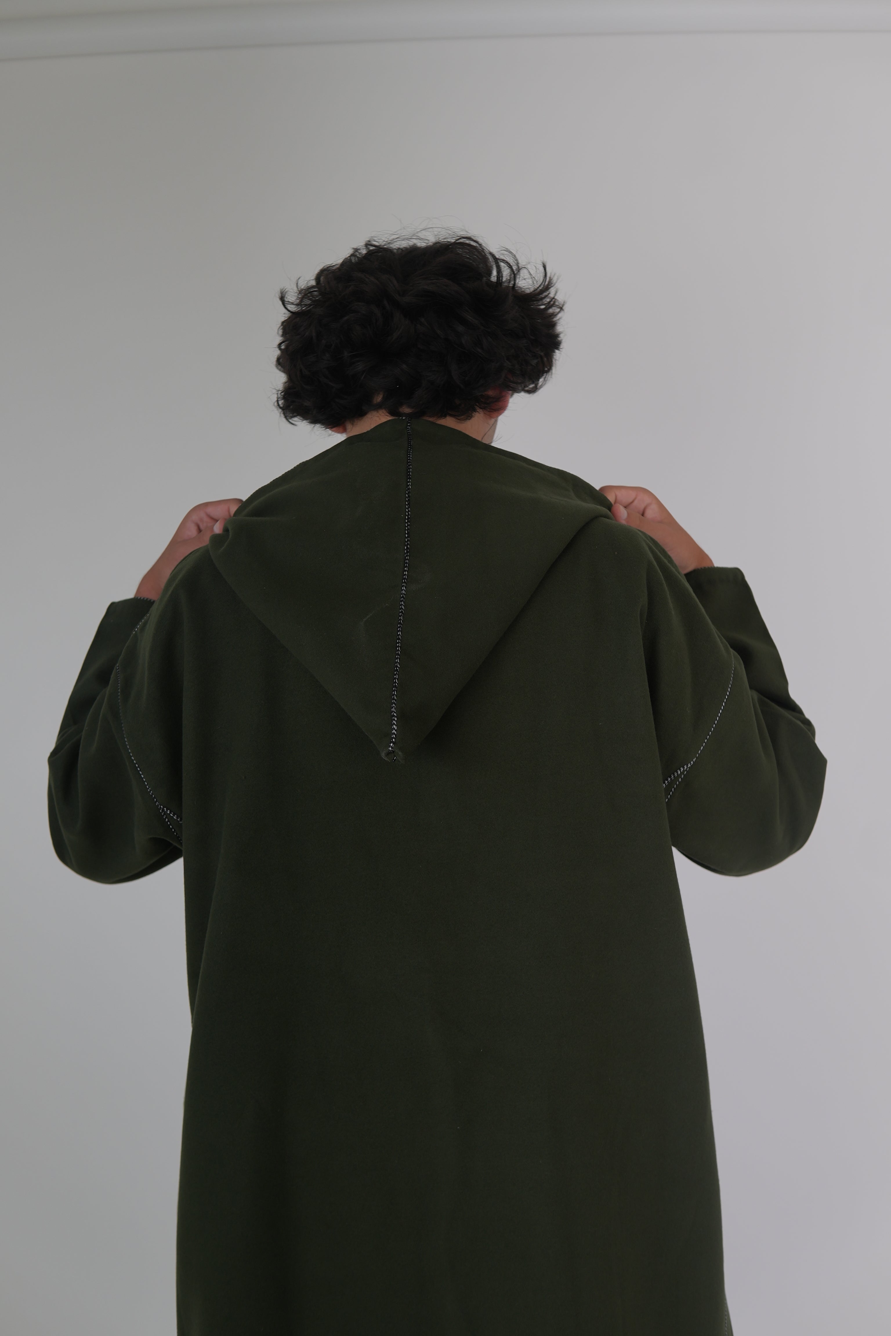 Men’s Khaki Moroccan Djellaba – Traditional Hooded Thobe