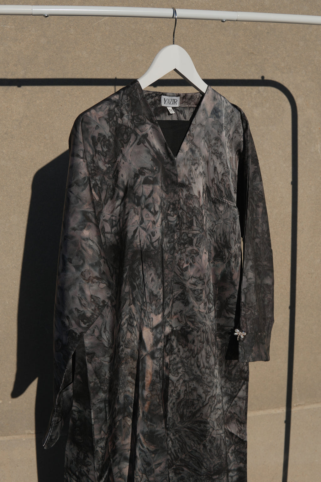 Avenra Printed Abaya 2 Piece Set – Dark Marble Modest Abaya with Hijab