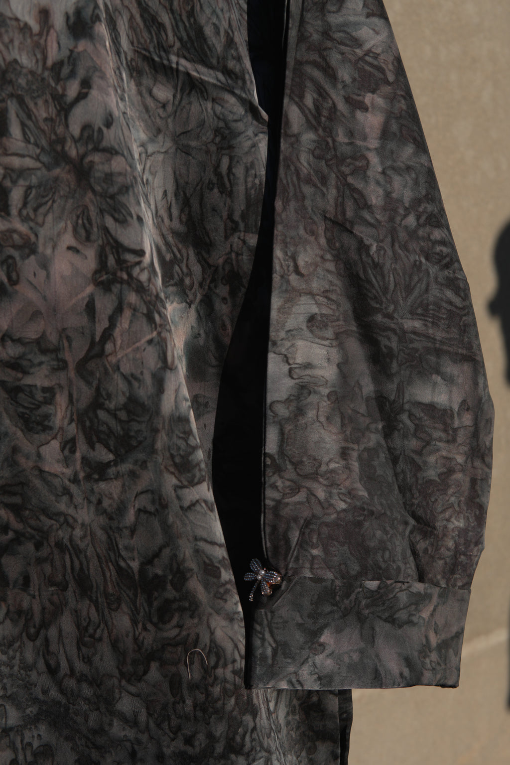 Avenra Printed Abaya 2 Piece Set – Dark Marble Modest Abaya with Hijab
