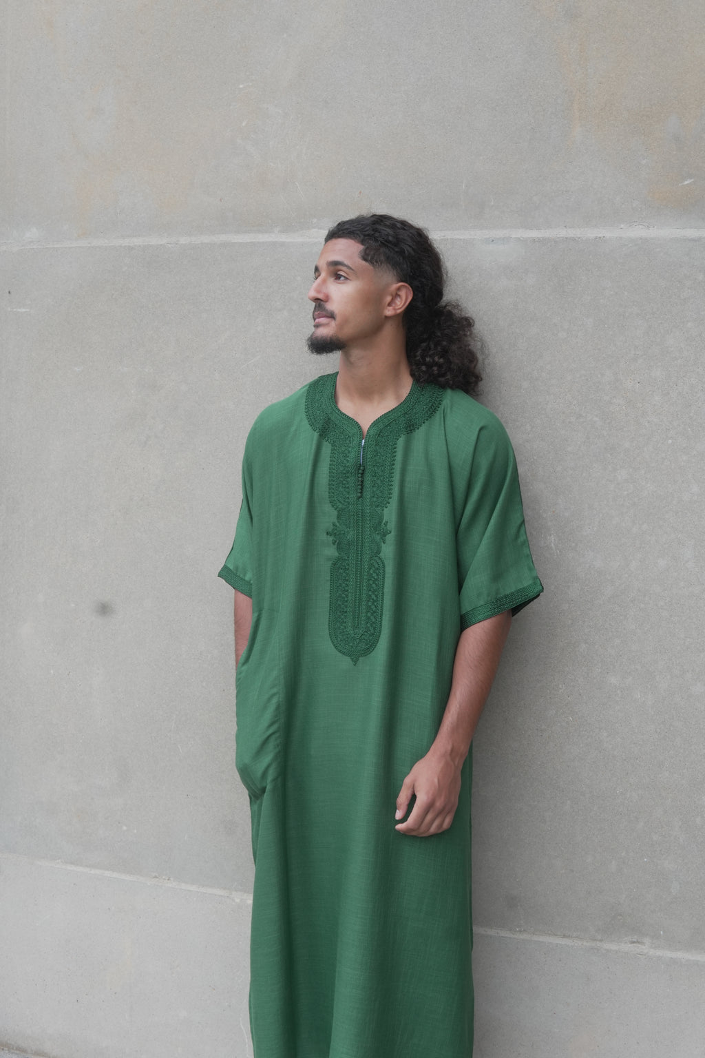 Men's Linen Moroccan Green Gandoura
