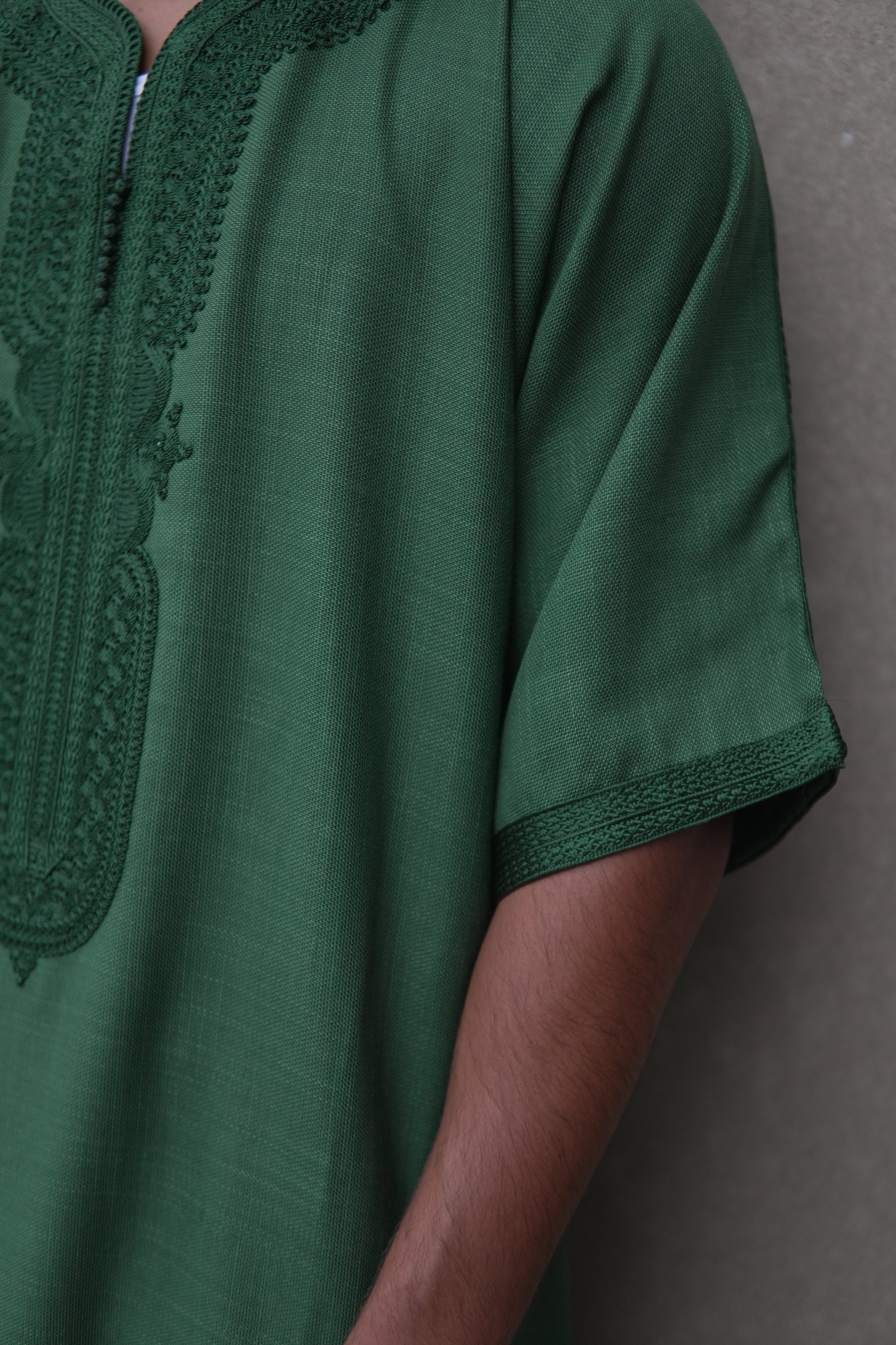 Men's Linen Moroccan Green Gandoura