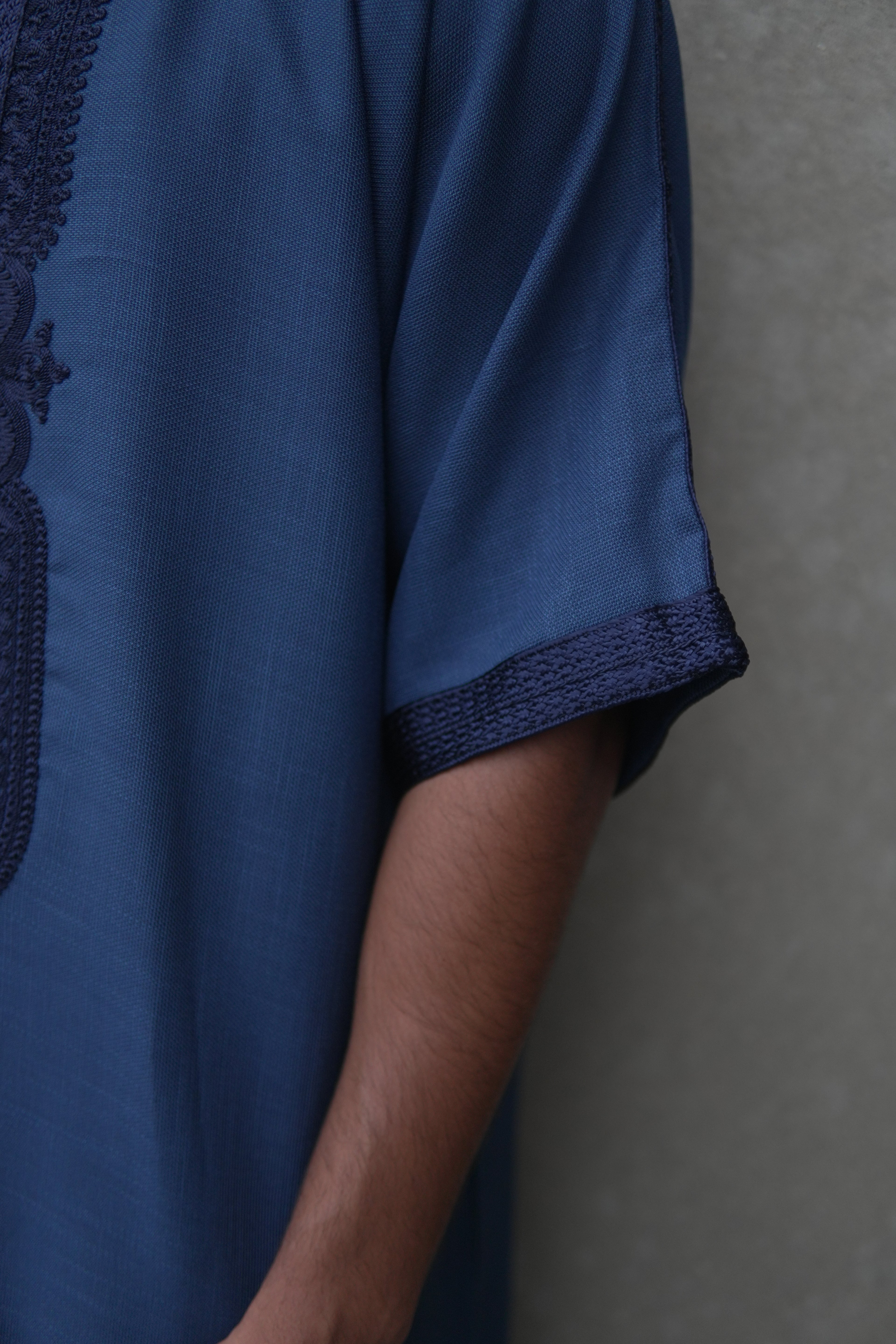 Men's Linen Moroccan Navy Gandoura