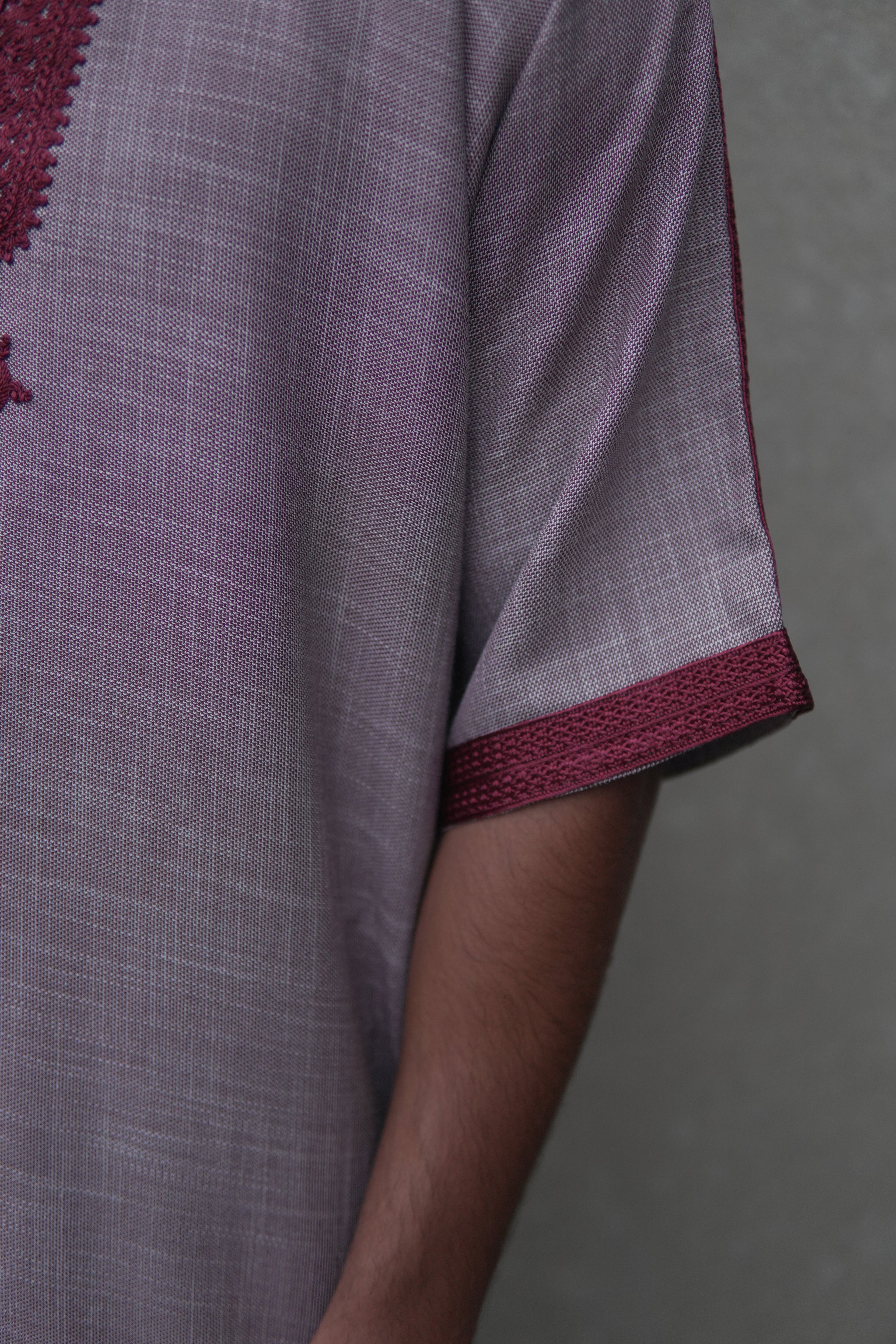 Men's Linen Moroccan Maroon Gandoura
