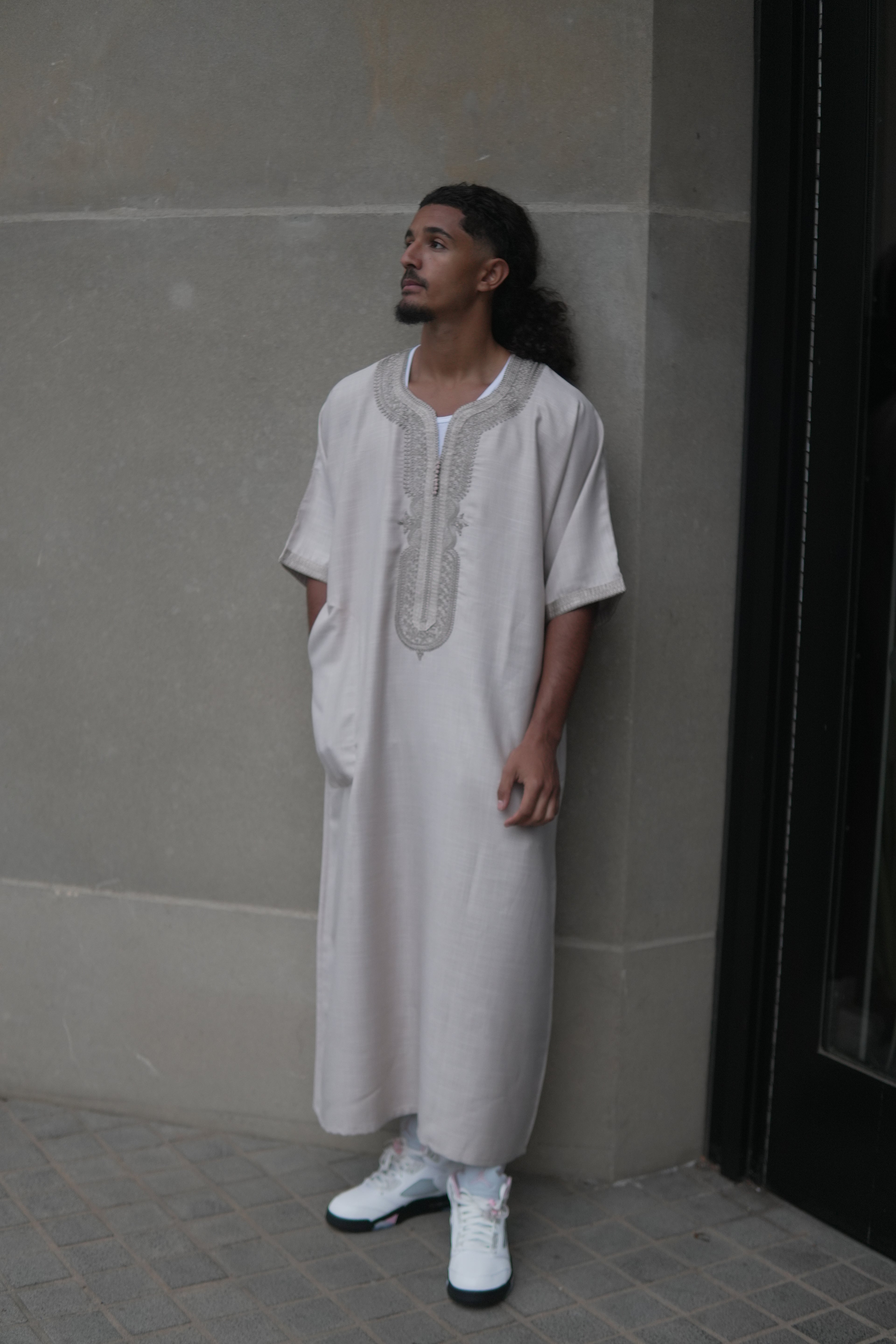 Men's Linen Moroccan Beige Gandoura
