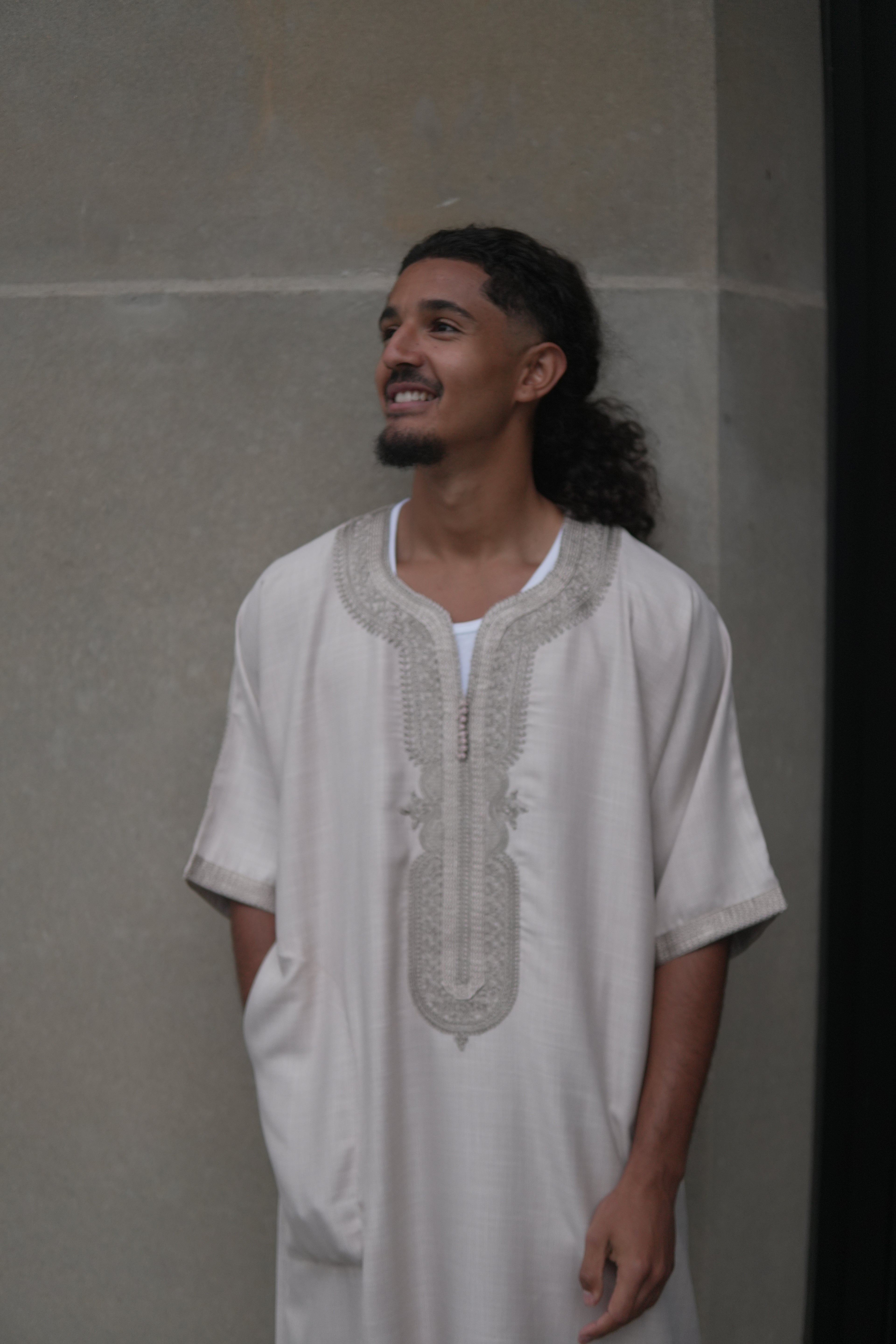 Men's Linen Moroccan Beige Gandoura